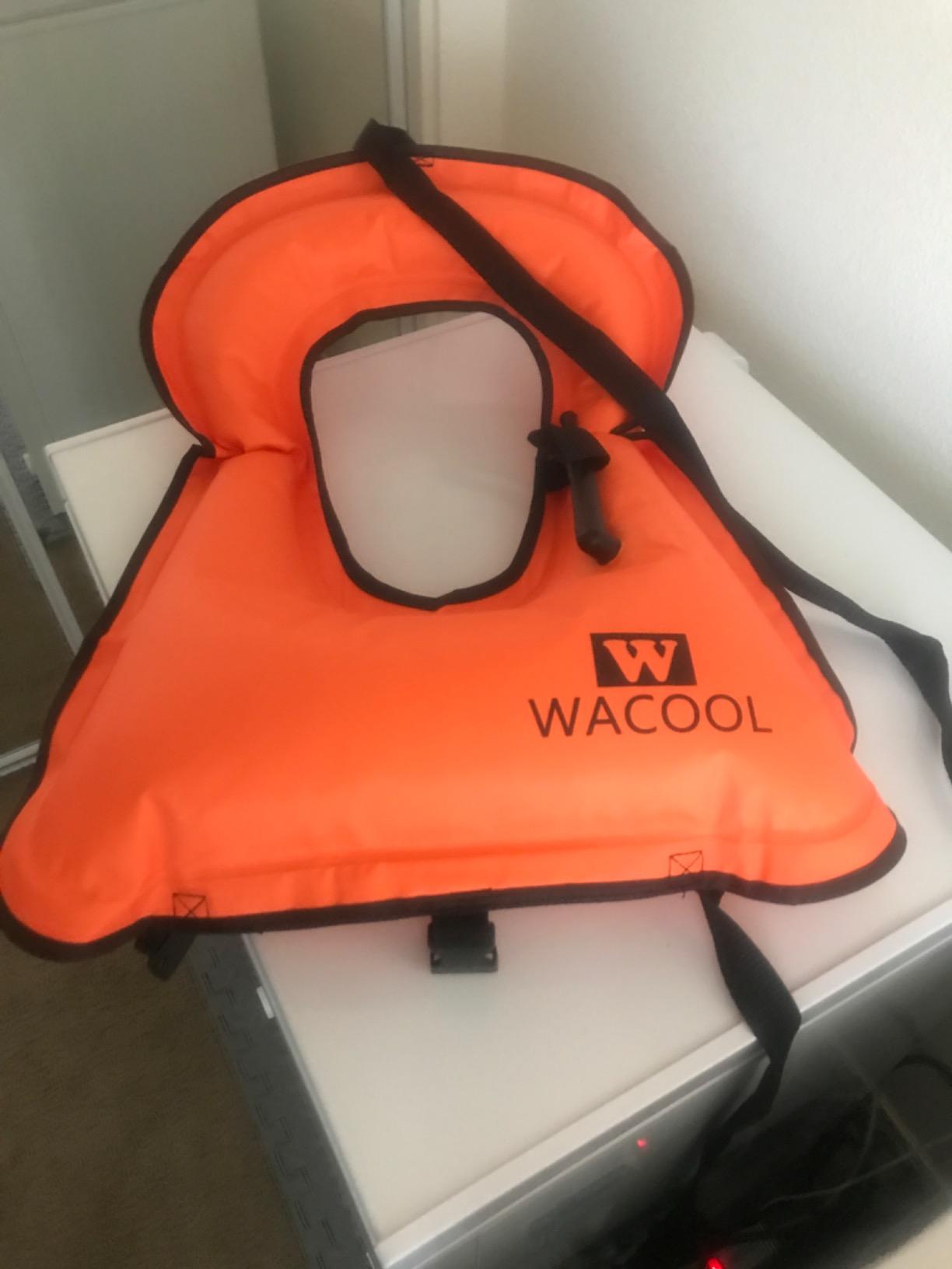 WACOOL Inflatable Snorkel Vest Safety Jacket Free Diving Portable Life Jacket for Swimming customer photo 2