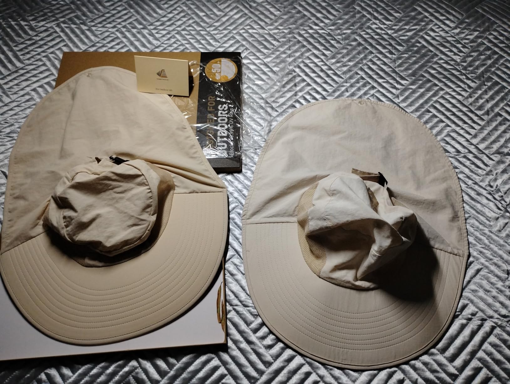 Camptrace Sun Hats for Women Men with Neck Flap UV Protection Wide Shade | Perfect for fishing and hiking, ponytail hole, Waterproof nylon, packable design, cooling mesh vents, adjustable chin strap customer photo 1