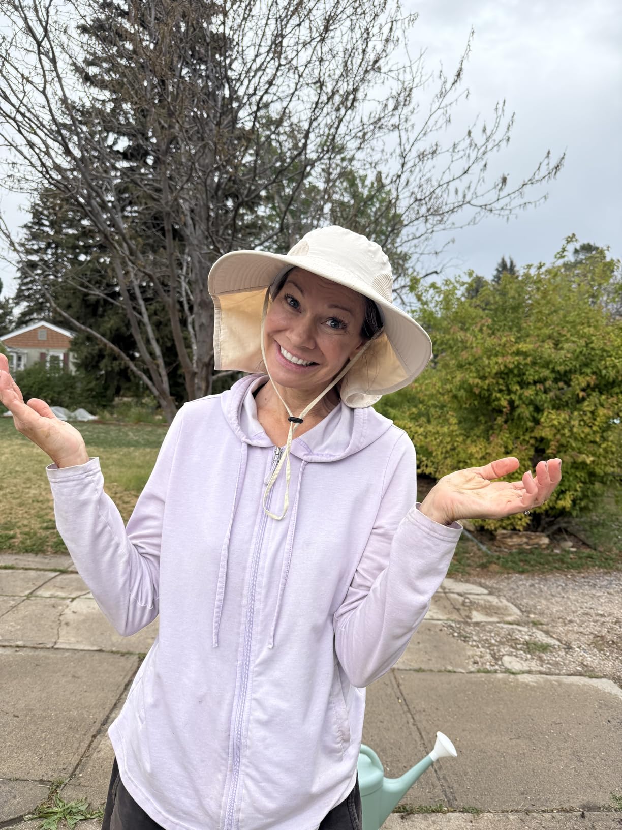 Camptrace Sun Hats for Women Men with Neck Flap UV Protection Wide Shade | Perfect for fishing and hiking, ponytail hole, Waterproof nylon, packable design, cooling mesh vents, adjustable chin strap customer photo 2