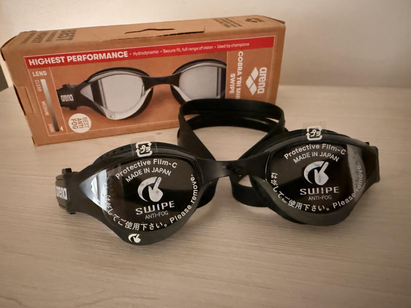 ARENA Unisex Adult Cobra Tri Swimming Goggles for Triathlon and Fitness Swipe Anti-Fog Wide Vision Mirror Lens customer photo 1