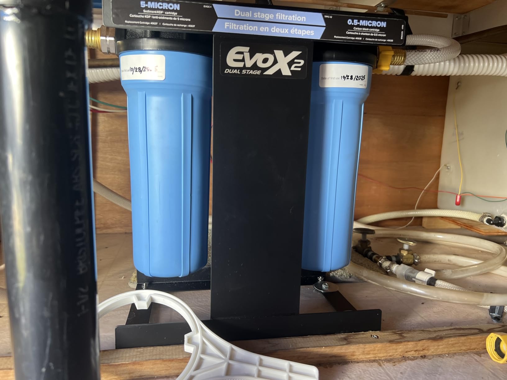 Camco EVO X2 Dual Stage Camper/RV Water Filter Kit - 2 Stage Filtration w/KDF & GAC - Filters Out Bad Taste, Odors, Lead, Bacteria & More - Replaceable Filters - (40639) customer photo 2