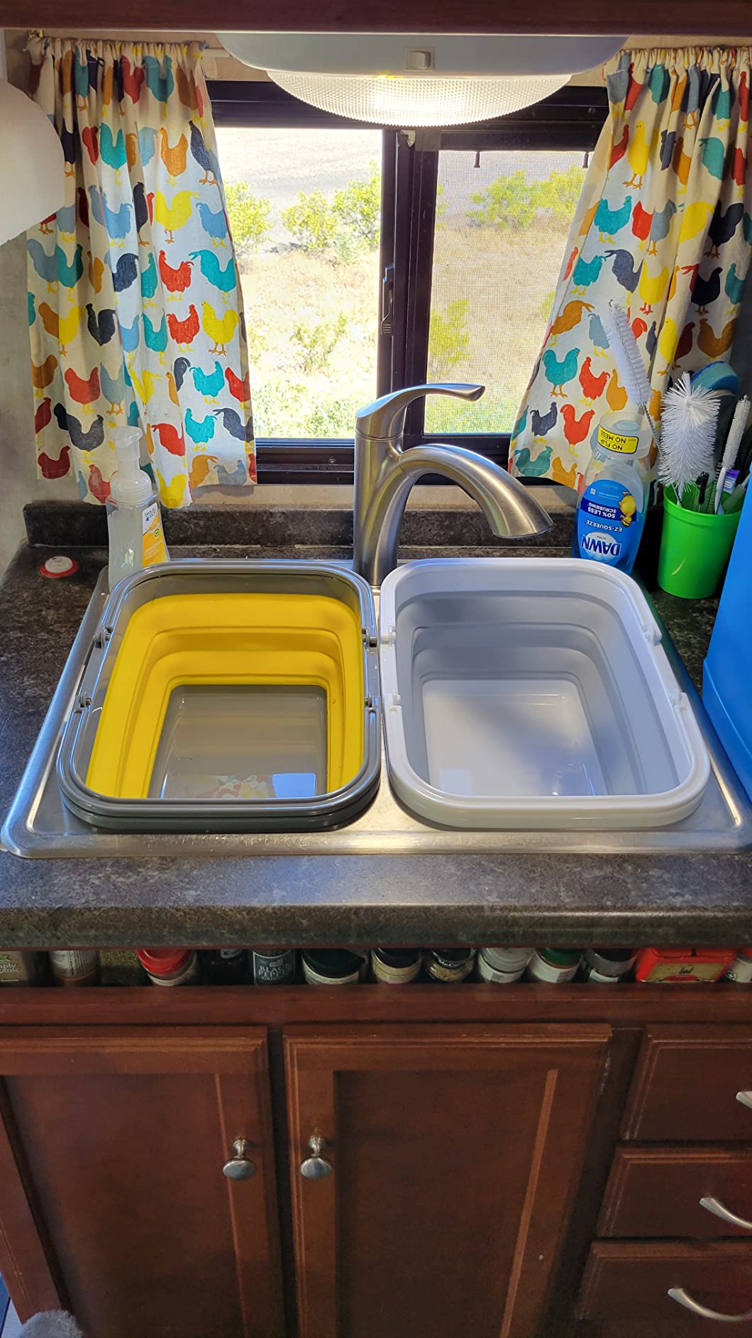 Tiawudi 2 Pack Collapsible Sink with 2.25 Gal / 8.5L Each Wash Basin for Washing Dishes, Camping, Hiking and Home customer photo 1