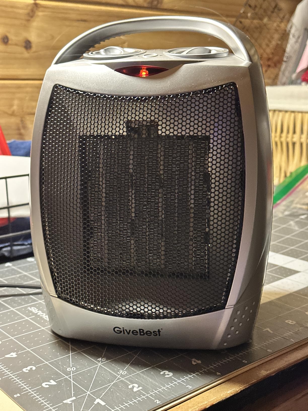 GiveBest Portable Electric Space Heater with Thermostat, 1500W/750W Safe and Quiet Ceramic Heater Fan customer photo 2