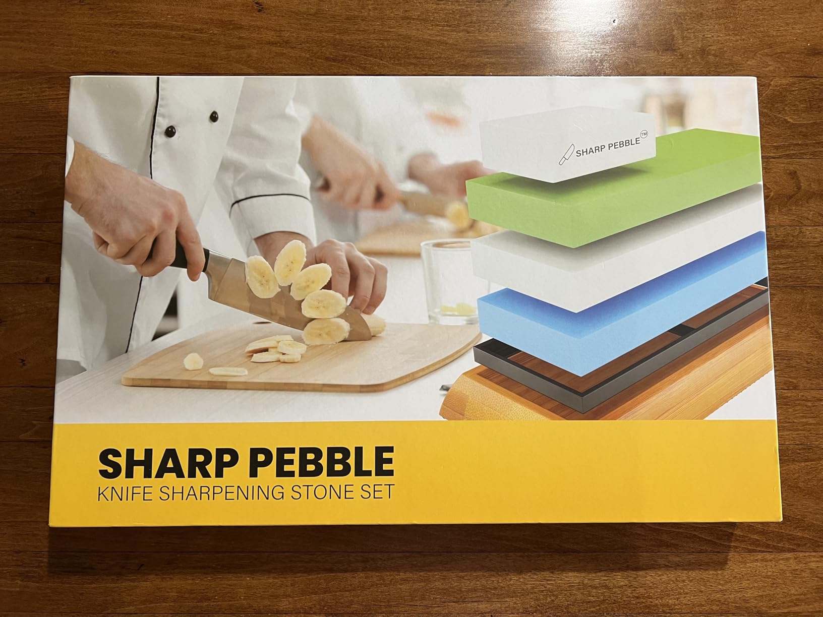 Sharp Pebble Knife Sharpening Stones Kit - Grits 400/1000/6000 | Extra Large Whetstone- Wet Stone Knives Sharpener Set with NonSlip Bamboo Base & Flattening Stone- No Honing Oils Needed customer photo 2