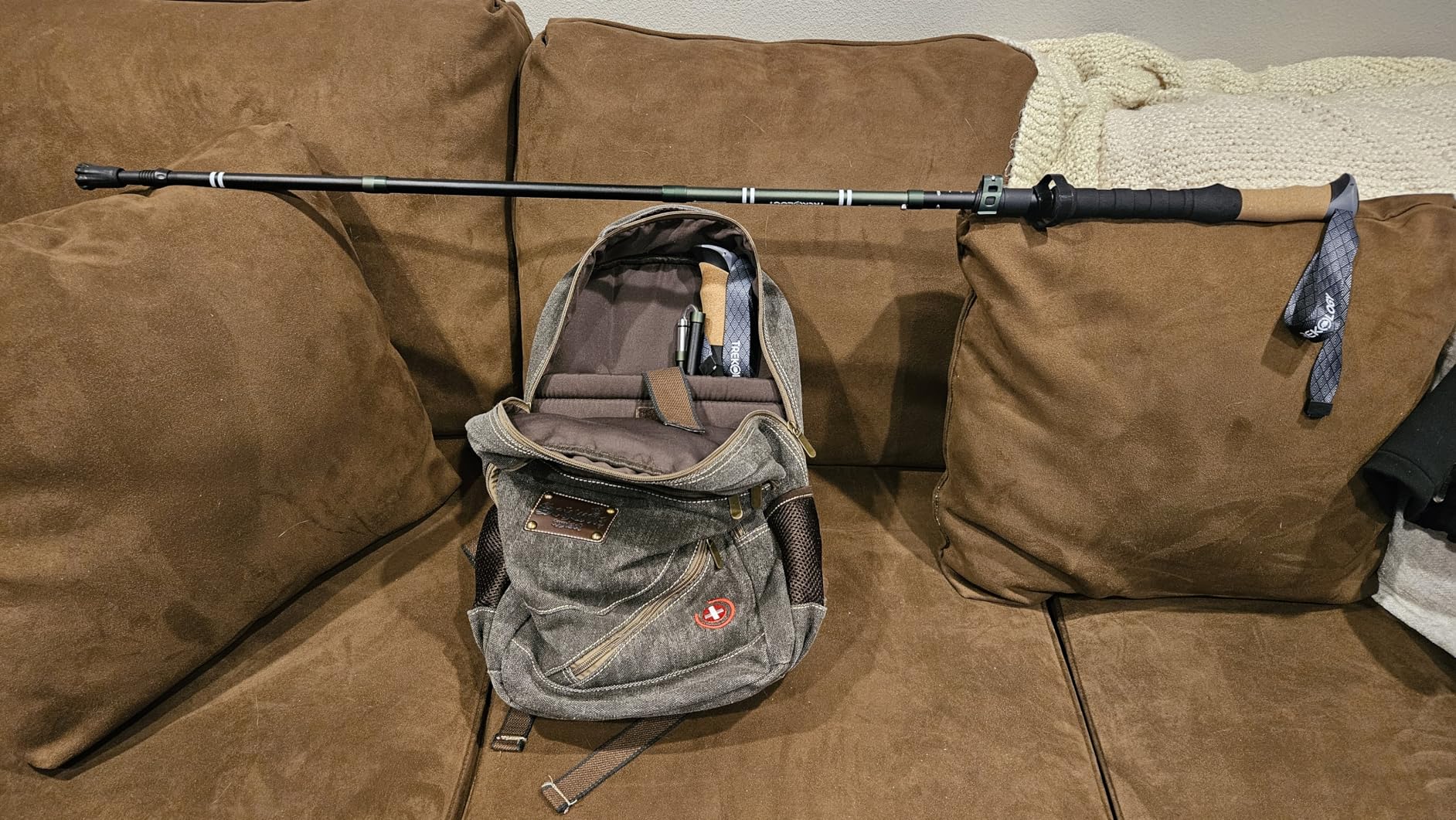 TREKOLOGY Trek-Z Cork Grip Trekking Poles - Lightweight Folding Hiking Poles, Adjustable Height, Compact Travel Design, Aircraft-Grade Aluminum Walking Sticks for Men & Women customer photo 2