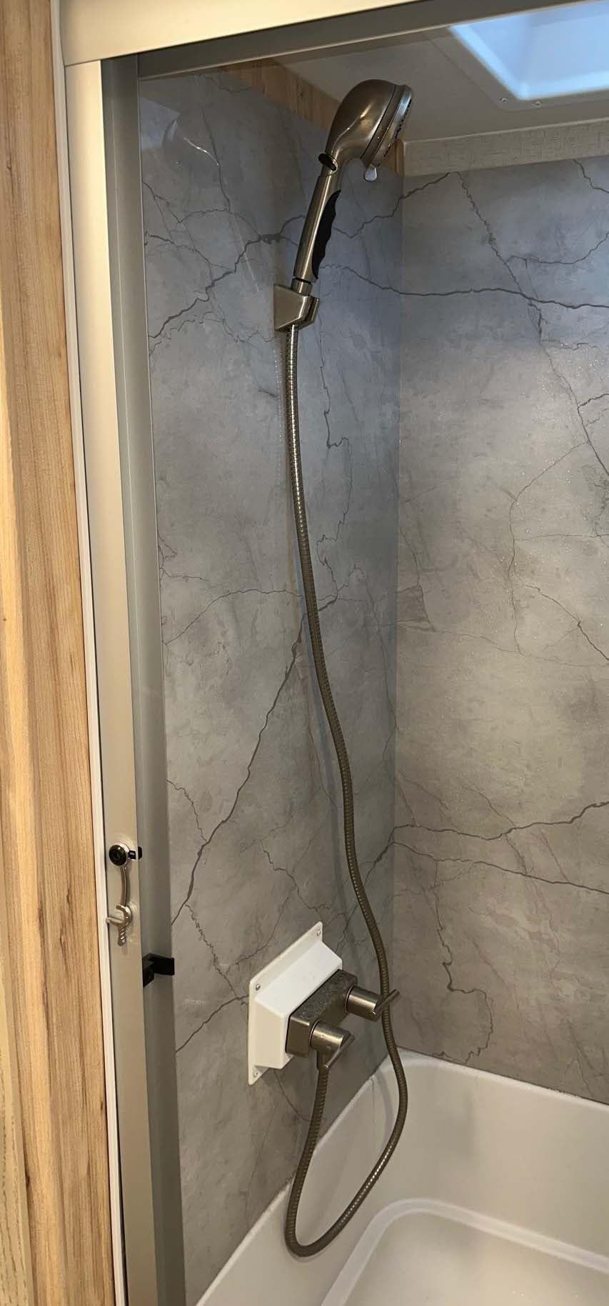 ETL Oxygenics 92489 Fury RV Handheld Shower - Brushed Nickel, 72 inch Hose Length, 5 Spray Settings, Flow Control Lever customer photo 1