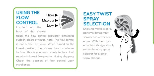 ETL Oxygenics 92489 Fury RV Handheld Shower - Brushed Nickel, 72 inch Hose Length, 5 Spray Settings, Flow Control Lever customer photo 2