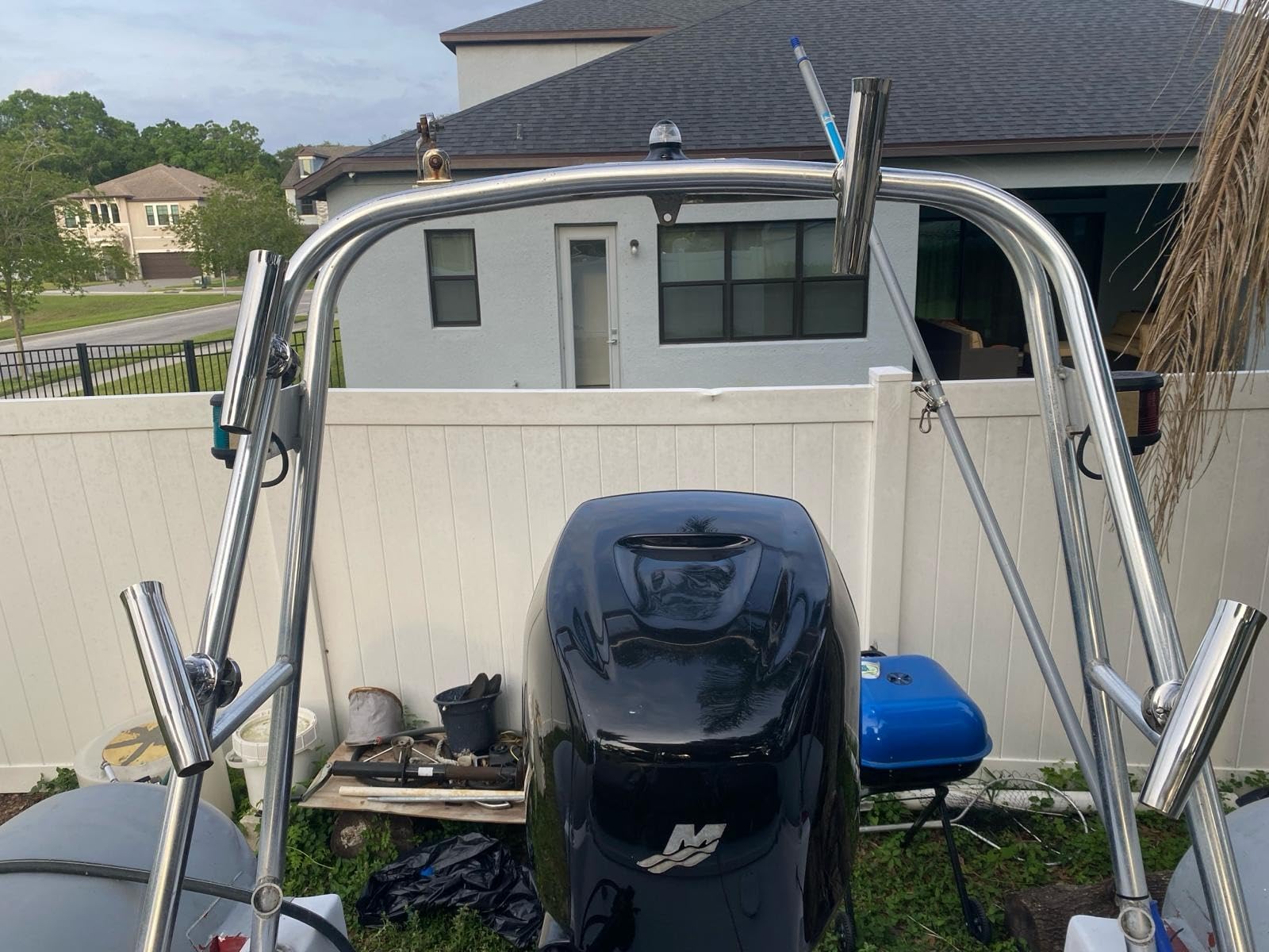 (2X) 316 Stainless Tournament Style Boat Fishing Holder Clamp on Fishing Rod Holder for Boat 1-1/4