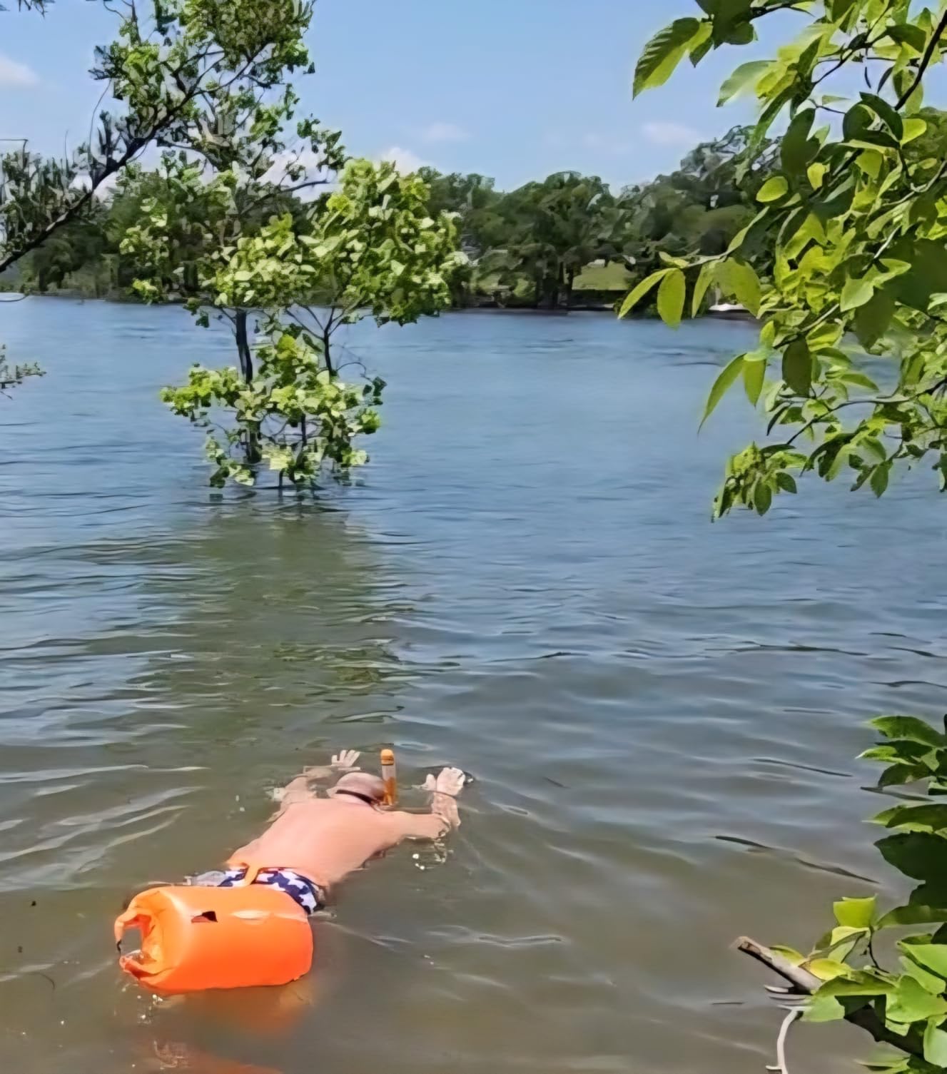 Swim Buoy & Drybag - for Swimmers, Open Water and Triathlon. Pull Buoy for Adults and Kids. Orange Signal Swimming Bubble customer photo 1