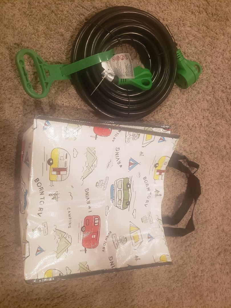 RVGUARD 30 Amp 50 Foot RV Extension Cord | TT-30P/R Standard Plug, Heavy Duty 10/3 Gauge STW Cord with LED Power Indicator and Cord Organizer, Green, ETL Listed customer photo 1