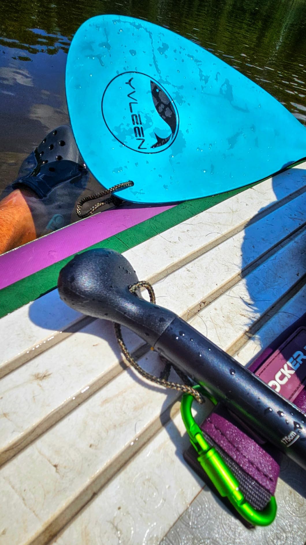 YVLEEN SUP Paddle Board Paddle, Stand up Paddleboard Paddles Adjustable Aluminum 4-Piece Floating Kayak Paddle, Convertible Paddle customer photo 2