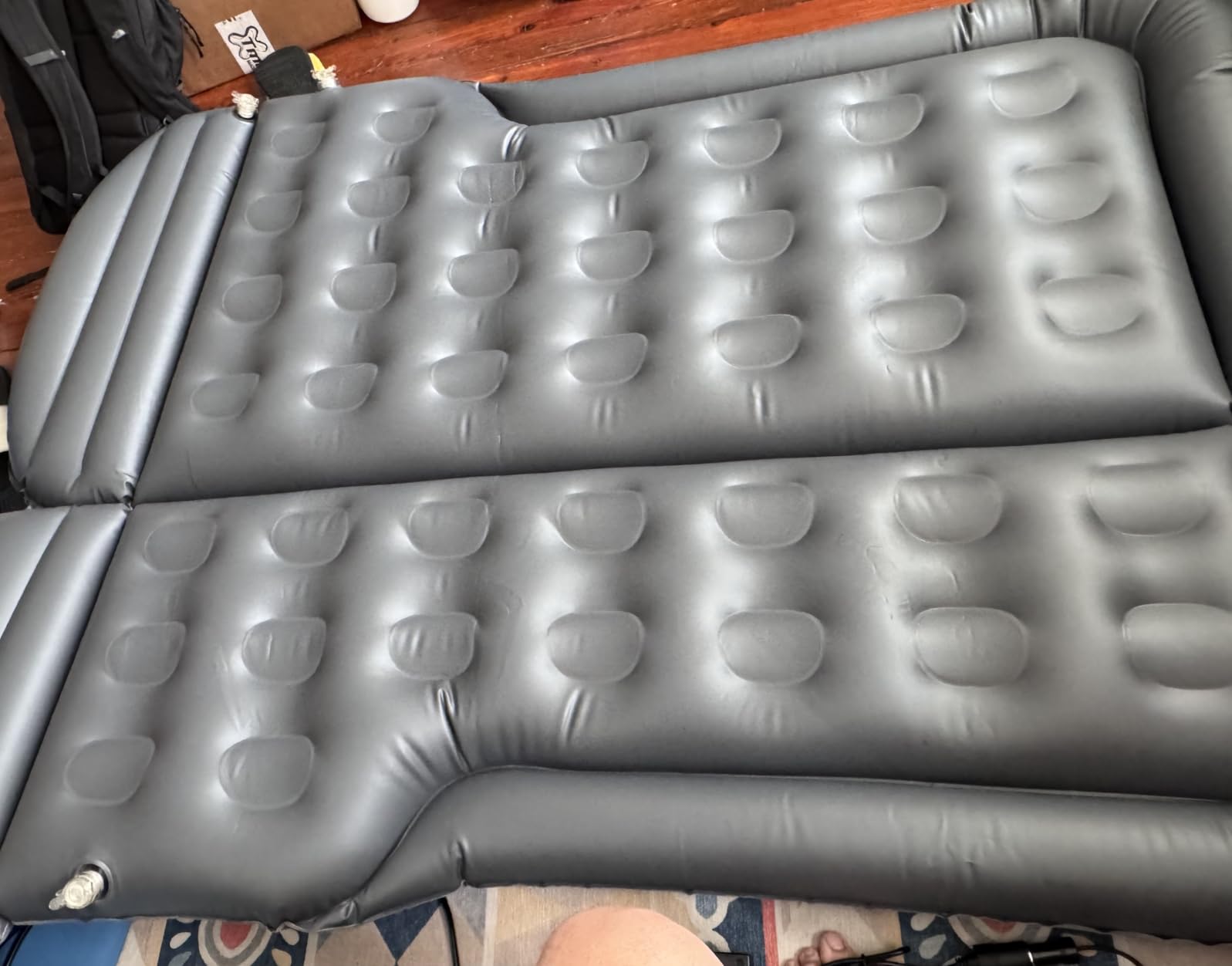 SAYGOGO SUV Air Mattress Camping Bed Cushion Pillow - Inflatable Thickened Car Air Bed with Air Pump Portable Sleeping Pad Mattress for Home Car Travel Camping Upgraded Version - Grey customer photo 1