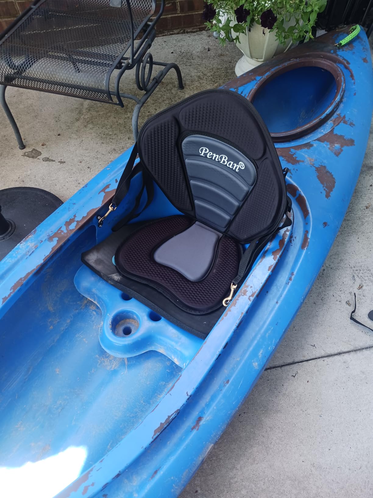 Universal Deluxe Kayak Seat Cushion with Storage Bag for Kayak,Padded Boat,SUP,Canoe,Fishing Boat,Seats with 4 Adjustable Straps customer photo 2
