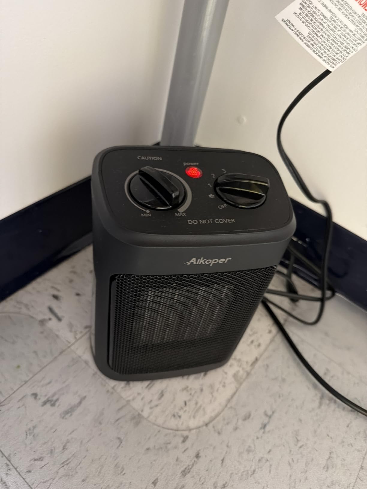Space Heater, 1500W Electric Heaters Indoor Portable with Thermostat, PTC Fast Heating Ceramic Room Small Heater customer photo 1