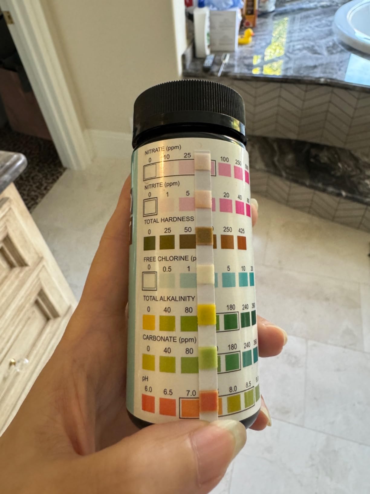 Pond Water Test Kit for Ponds - 7 in 1 Test Strips [50 Pack] | Tests pH, chlorine, nitrite, nitrate, hardness and alkalinity customer photo 1