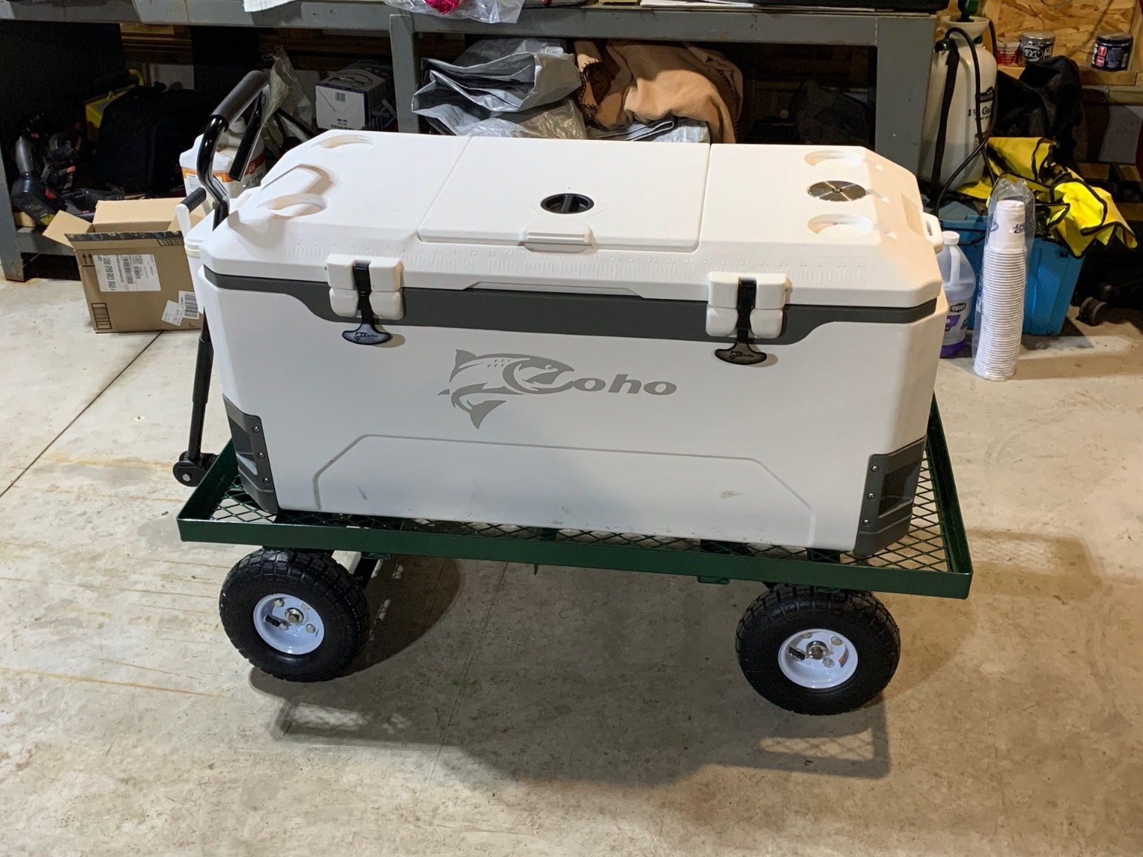 COHO 165QT Insulated Hard Cooler with Fish Ruler, Removable Cup Holders, Magnetic Disc & Tie-Down Loops, Ice Chest for Camping, Boating & Outdoor Use, Keeps Ice Up to 7 Days customer photo 1