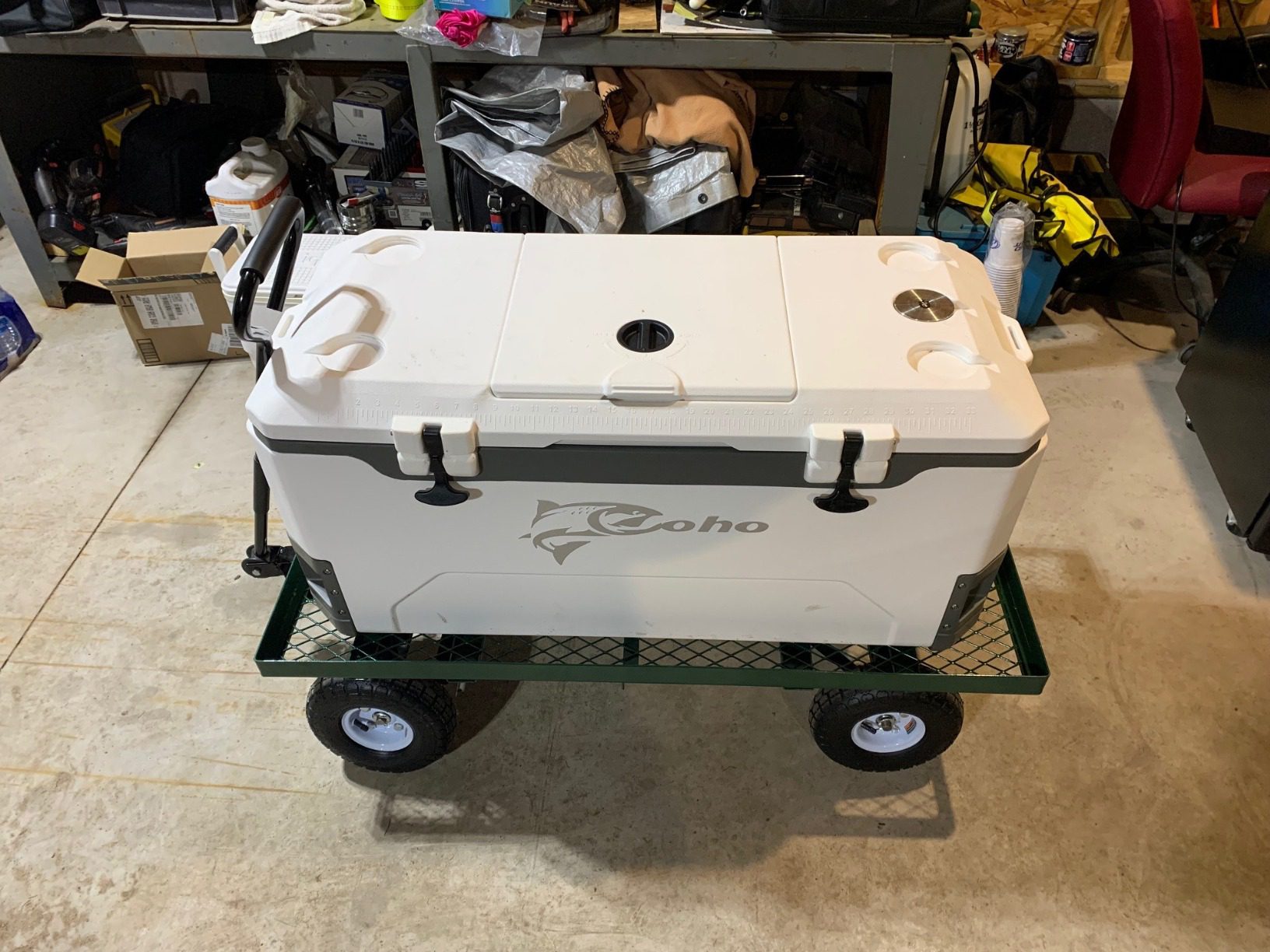 COHO 165QT Insulated Hard Cooler with Fish Ruler, Removable Cup Holders, Magnetic Disc & Tie-Down Loops, Ice Chest for Camping, Boating & Outdoor Use, Keeps Ice Up to 7 Days customer photo 2