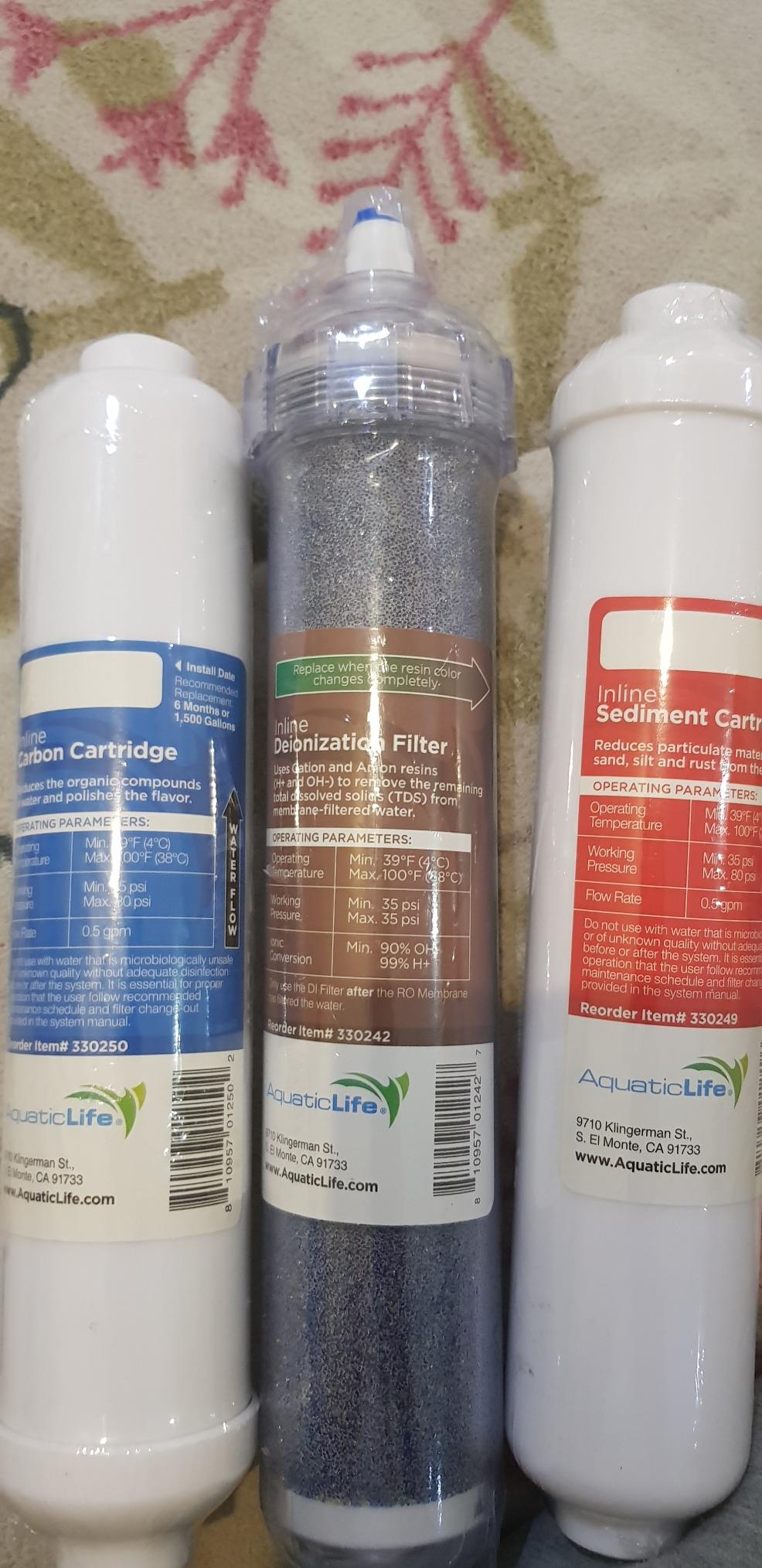 Aquatic Life RO Buddie Inline Filter Cartridge Set, 3-Pack | Includes sediment, carbon block, and color-changing DI resin inline replacement cartridges customer photo 2
