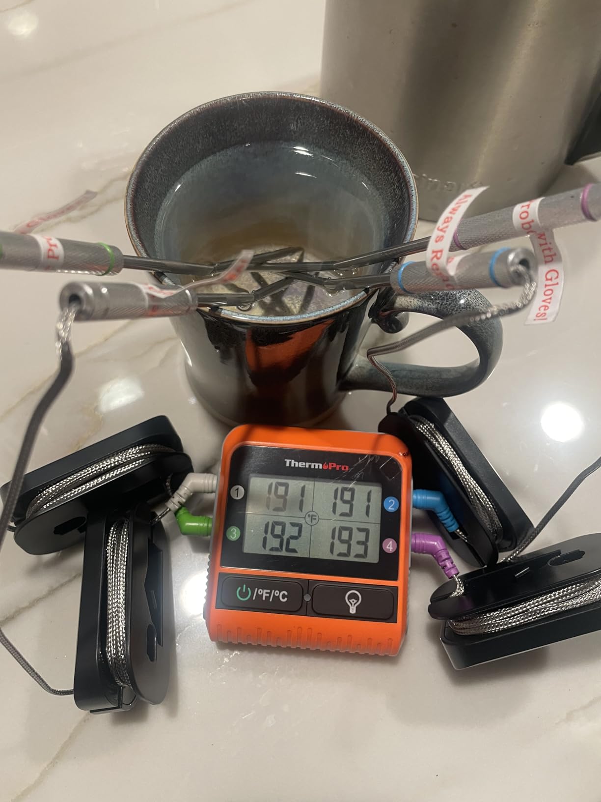 TempPro TempSync 1000FT Wireless Meat Thermometer for Grilling and Smoking | RF Technology, Alarms, Backlit, 4 Color-Coded Probes customer photo 1
