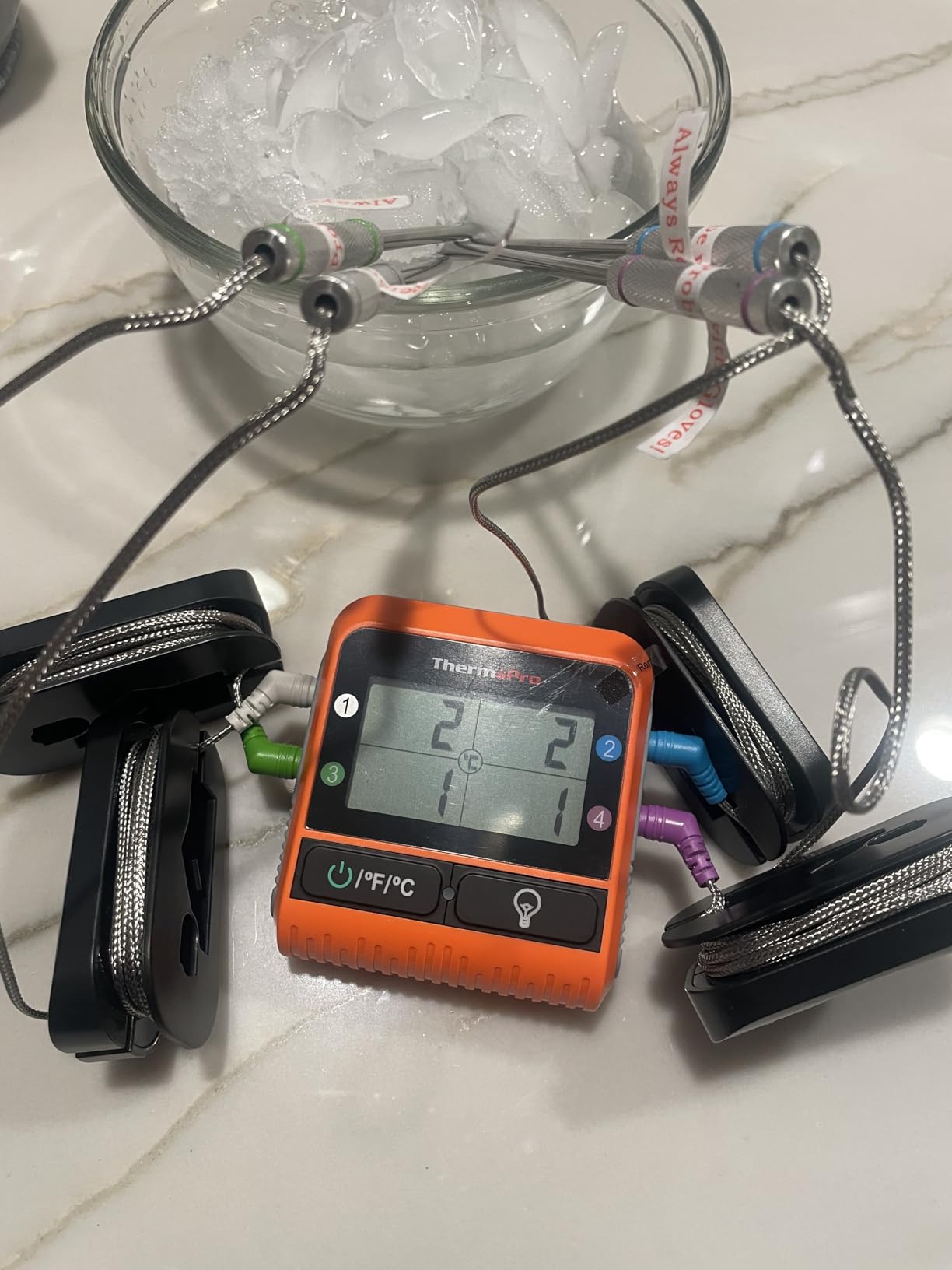 TempPro TempSync 1000FT Wireless Meat Thermometer for Grilling and Smoking | RF Technology, Alarms, Backlit, 4 Color-Coded Probes customer photo 2