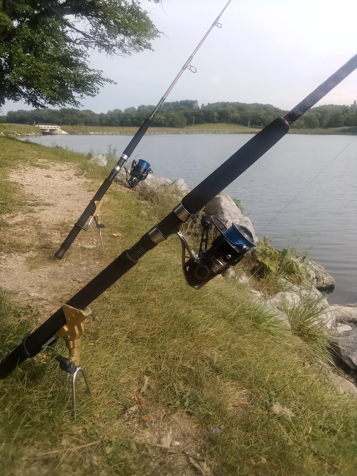 GOLDEAL Rod Holders for Bank Fishing,Bank Fishing Rod Rack Stand,Fish Pole Holder for Beach,360 Degree Adjustable. customer photo 1