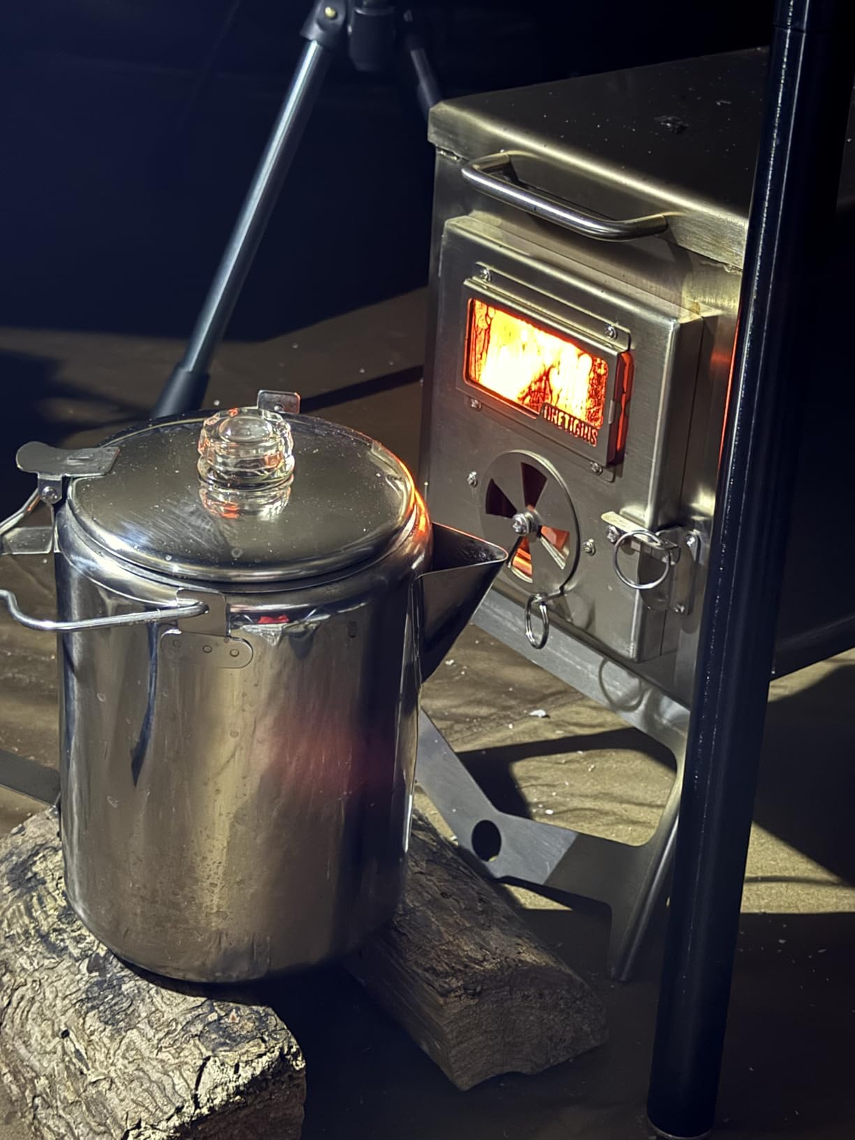 OneTigris Tiger Roar Tent Stove, Portable Wood Burning for Winter Camping Hunting and Outdoor Cooking, Pipes Included customer photo 1