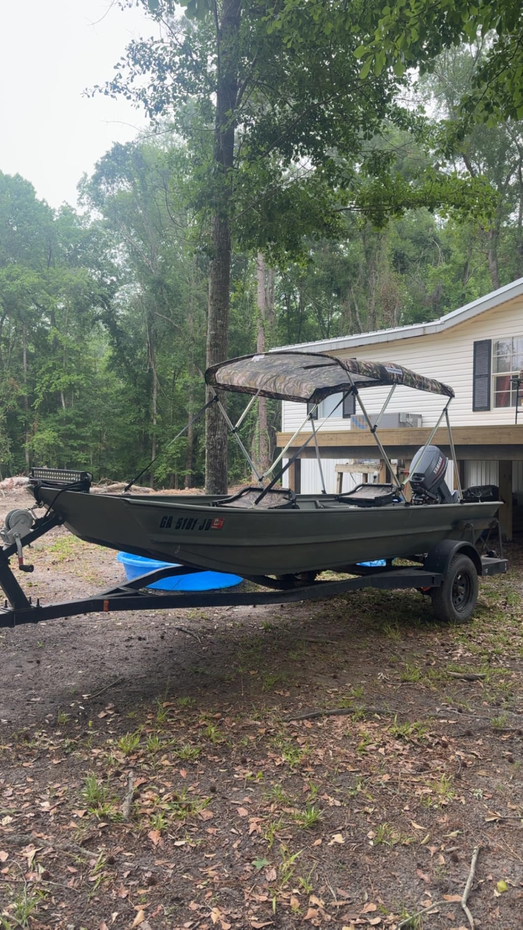 KING BIRD 3-4 Bow Bimini Boat Top Cover Sun Shade Boat Canopy Waterproof 1 Inch Stainless Aluminum Frame 46