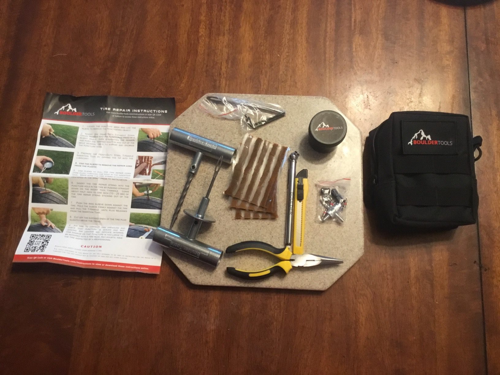 Boulder Tools - Compact Tire Repair kit with Molle Storage Pouch. Heavy Duty Universal Tire Plug Kit, Easily Stores Inside Your UTV, ATV, Truck, Motorcycle, Overlanding Gear or RV customer photo 1