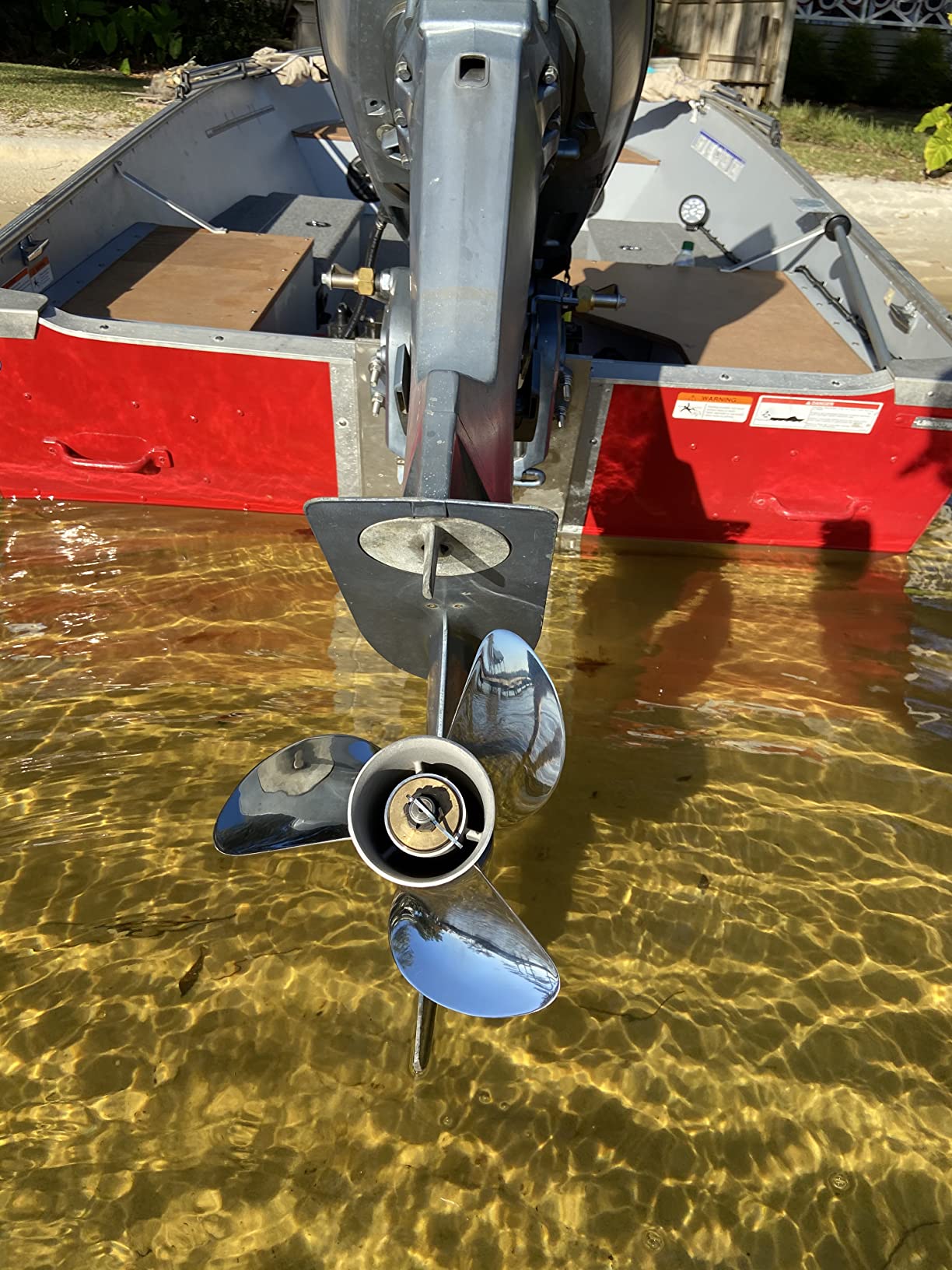 FYMP 10.25x14/15/16-G YBS Boat Propeller for Yamaha Engine 40-60HP 13Spline | Stainless Steel Polished/Black Semi cleaver style Outboard Propeller Fit 40 50 60HP havoc duck boat Hunting or Fishing RH customer photo 1