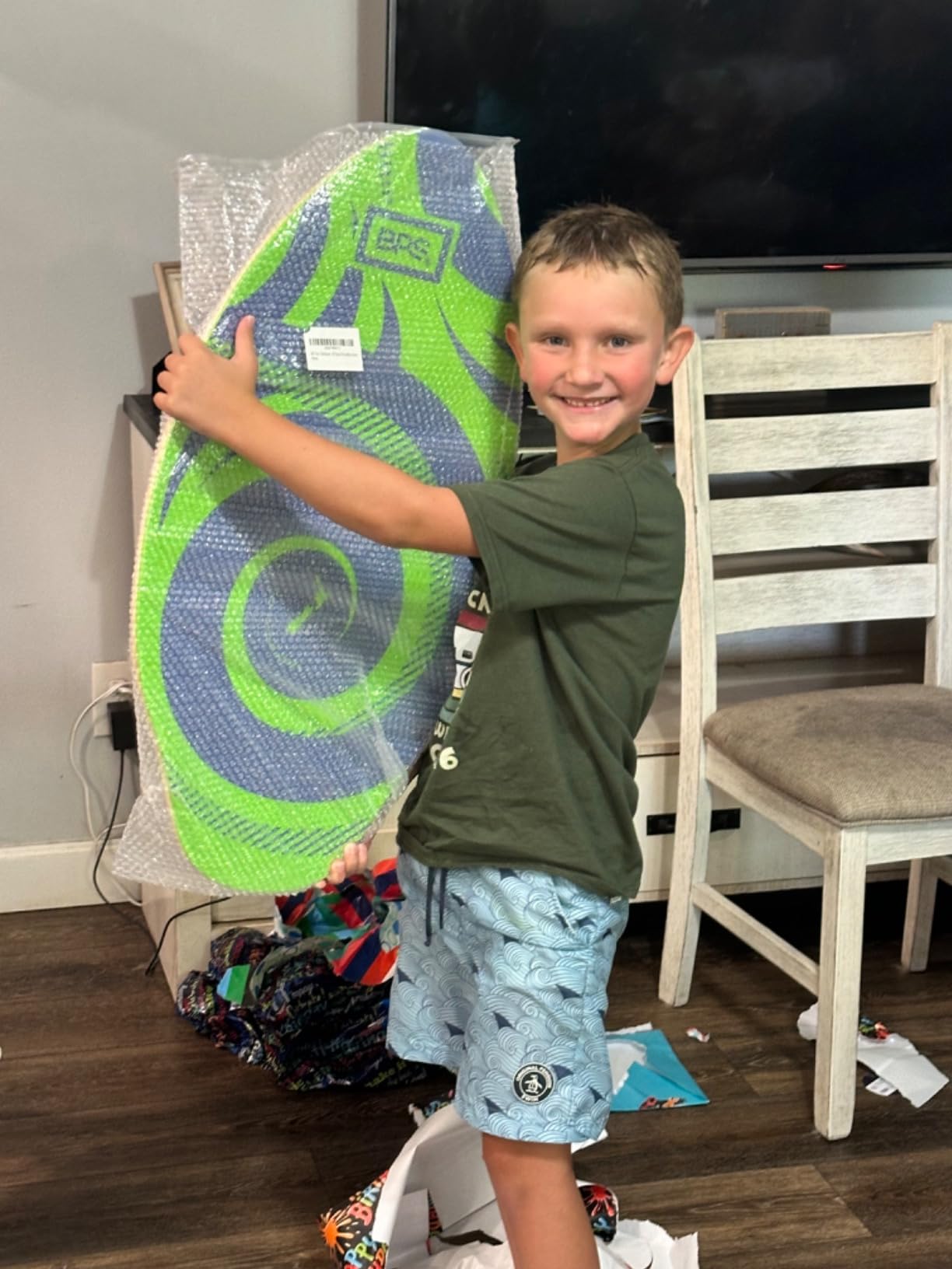 BPS New Zealand 'Koru' Skimboard with Colored EVA Grip Pad and High Gloss Clear Coat Wooden Skim Boards for Kids and Adults | Choose from 3 Sizes and Traction Pad Color customer photo 2