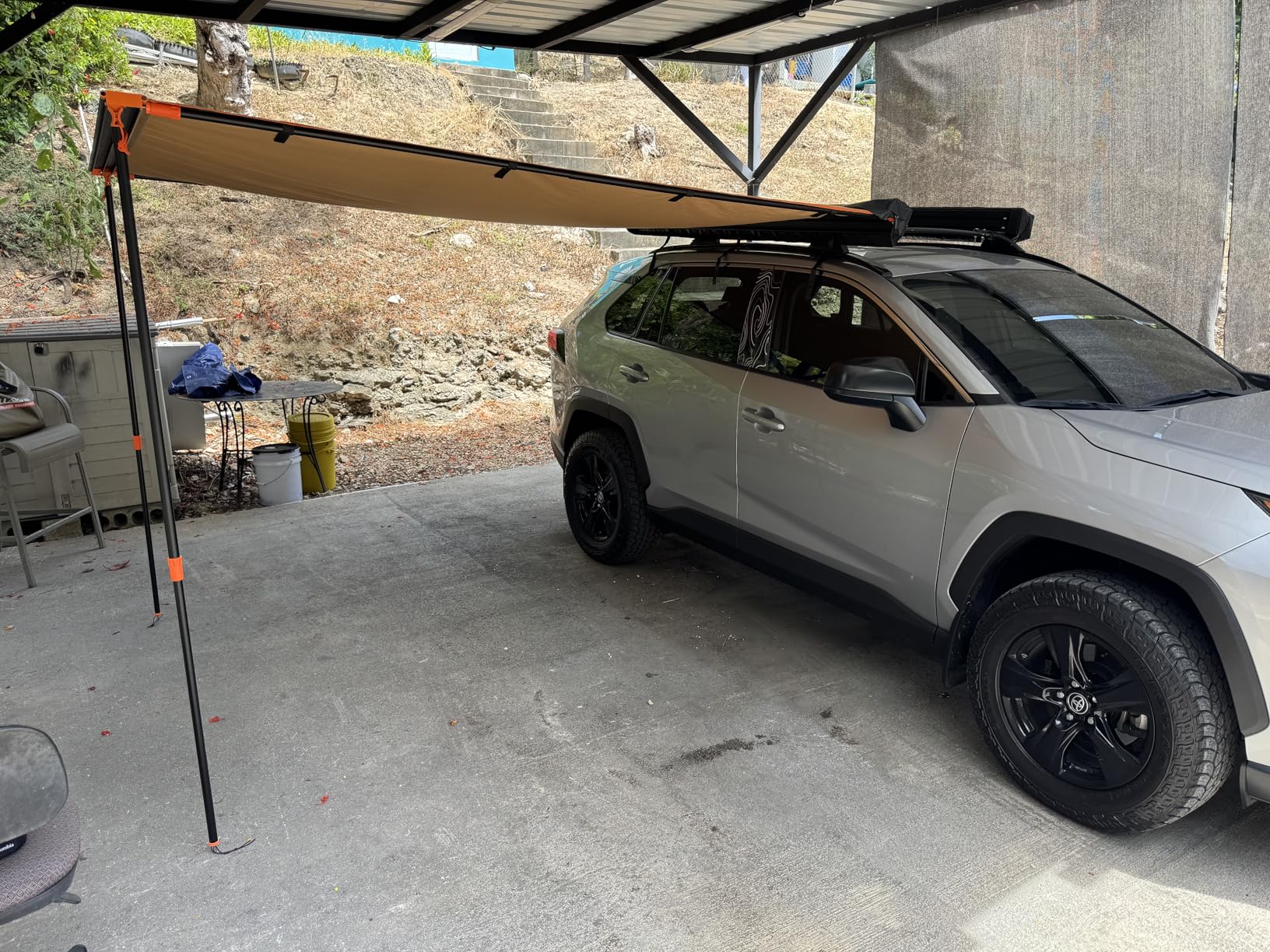 ALL-TOP Vehicle Awning 6.6'x8.2' Roof Rack Pull-Out Sun Shade UV50+ customer photo 2