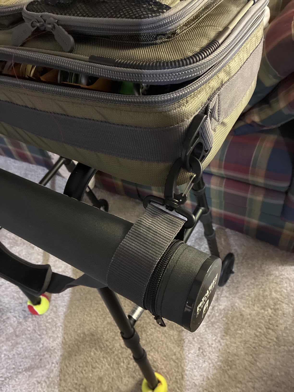 Allen Company Cottonwood Fly Fishing Rod & Gear Bag Case, Hold up to 4 Fishing Rods, Heavy-Duty Honeycomb Frame - Gray/Lime or Olive Green customer photo 2