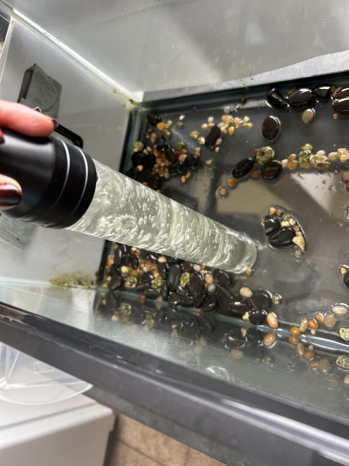 enomol Gravel Vacuum for Aquarium Water Changer Fish Tank Cleaning Tools, Siphon Universal Quick Pump Aquarium Water Changing (30ft) customer photo 2