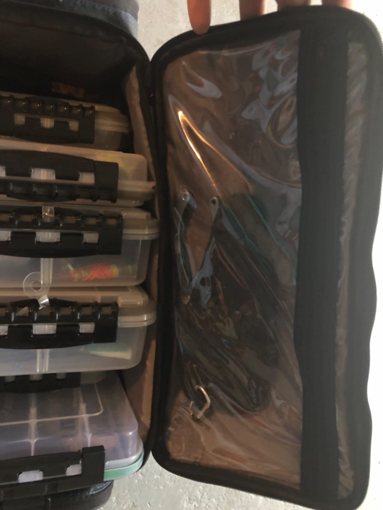 Reaction Tackle Saltwater Fishing Tackle Bags, Water Resistant 1000D PVC Tackle Box Bag with Removable Dividers, Fits 3600 and 3700 Trays, Large customer photo 1