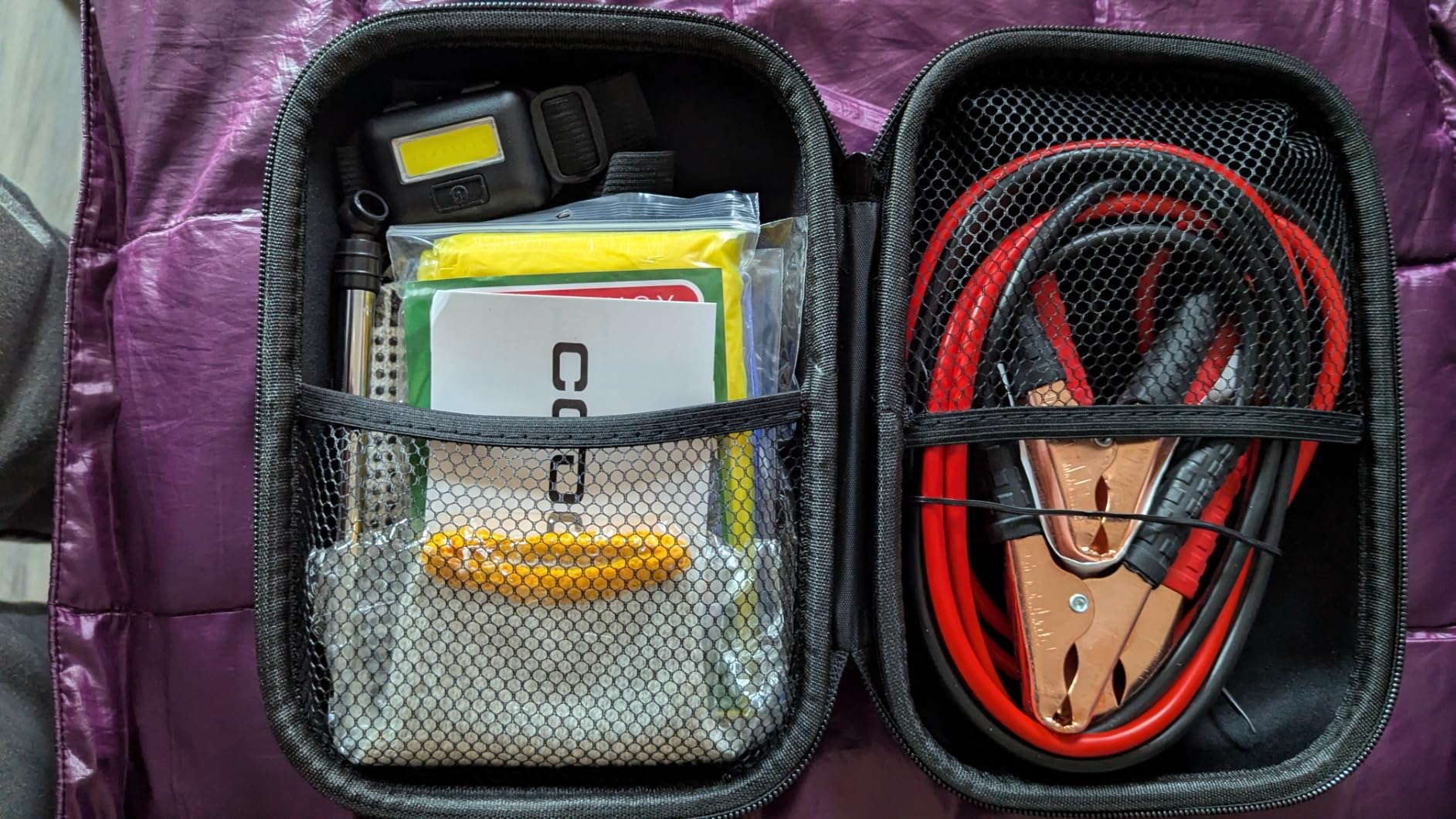 Car Emergency Kit with Battery Jumper Cables, Black - Car Accessories for Men or Women, Automotive Safety Kit for Car, Vehicle, Truck or SUV customer photo 1