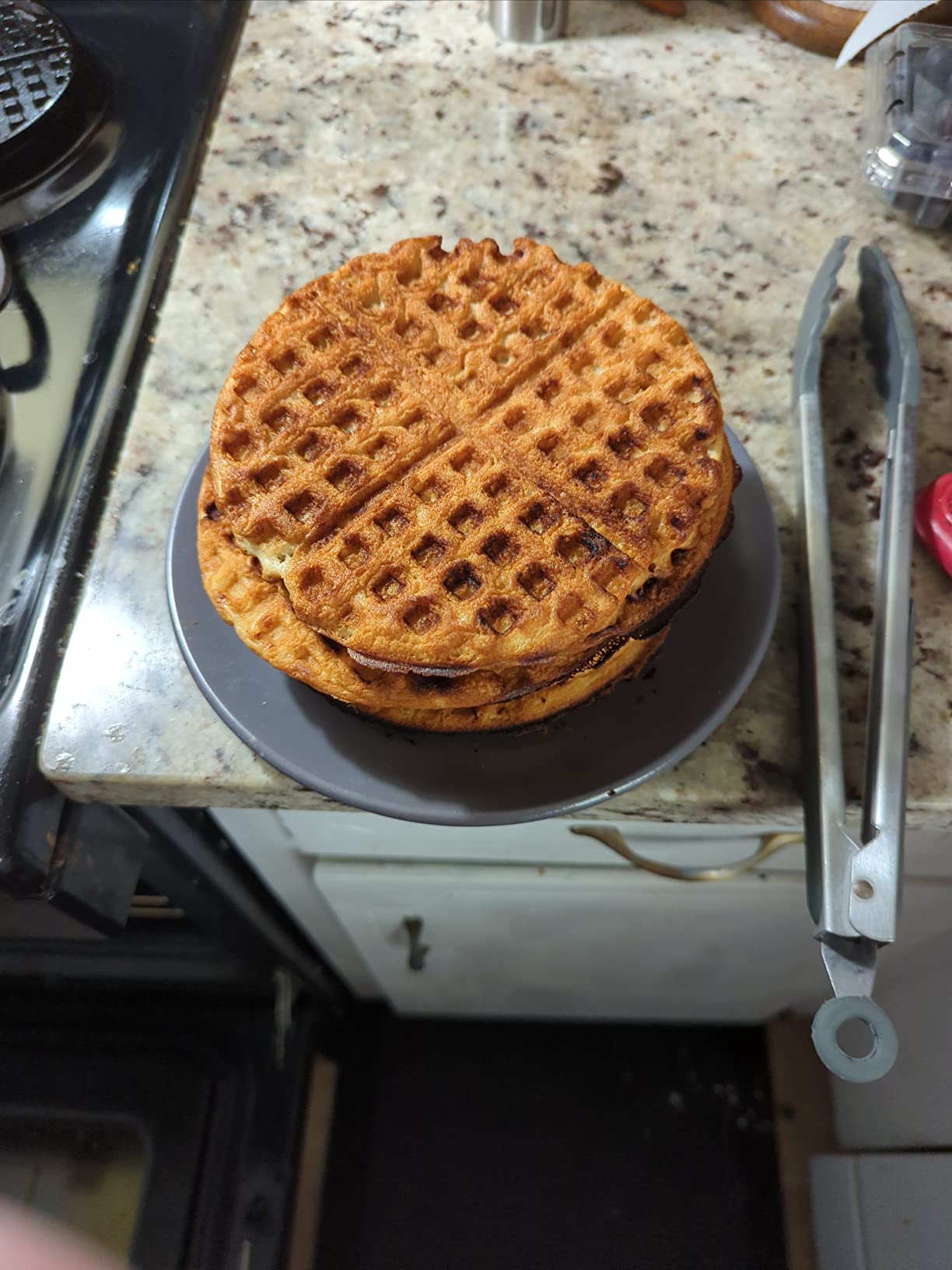 Lot45 Cast Iron Waffle Maker Pan - 6in Stove Top Waffle Iron Cookware, Portable Camping Breakfast Maker for Stovetop customer photo 1
