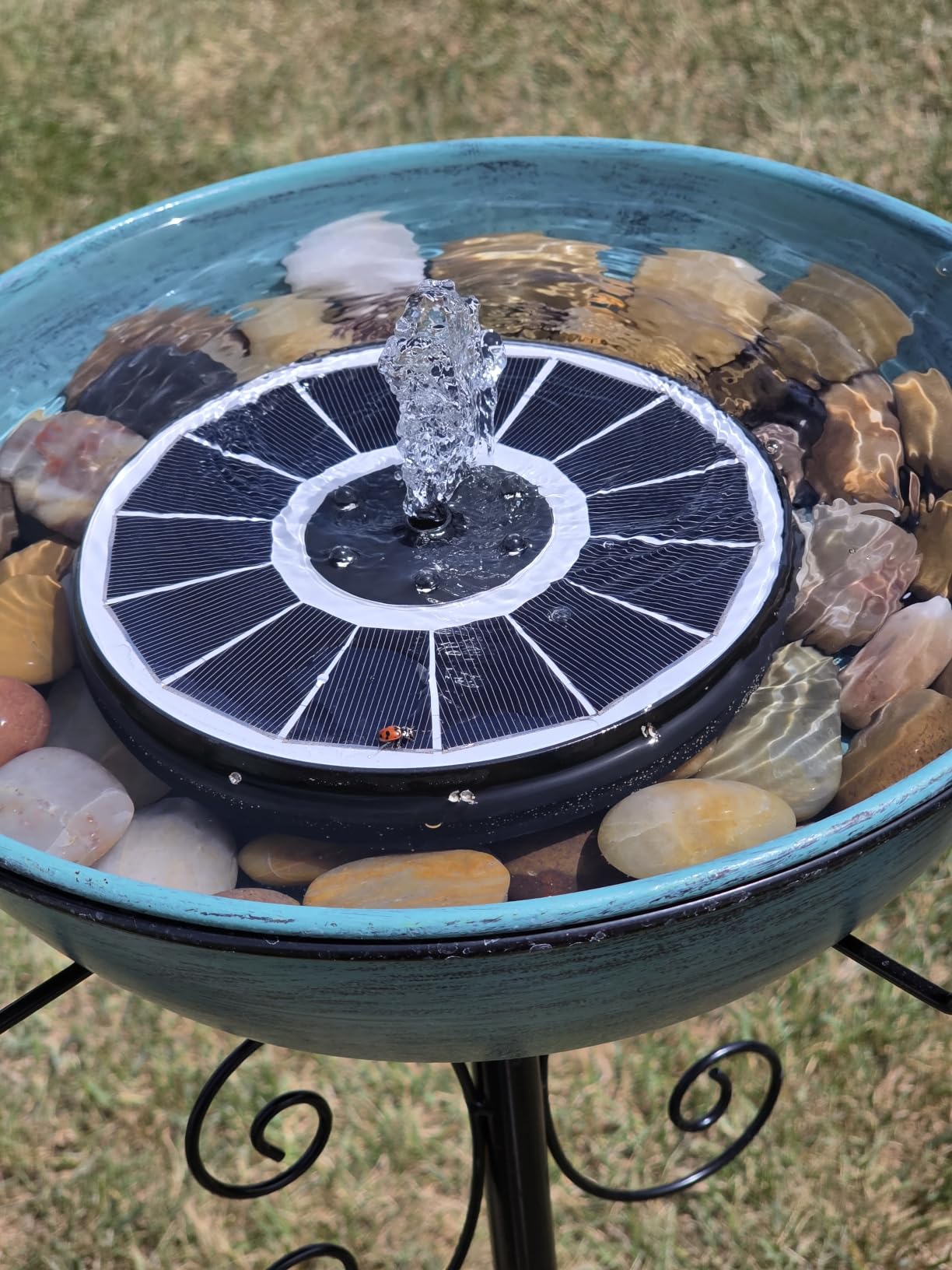 SZMP Solar Fountain Upgraded 100% Glass Panel, 3.5W Floating Solar Powered Water Pump Built-in 2000 Battery with 7 Nozzle & 4 Fixer, Solar Bird Bath Fountains for Garden, Pond, Outdoor customer photo 2