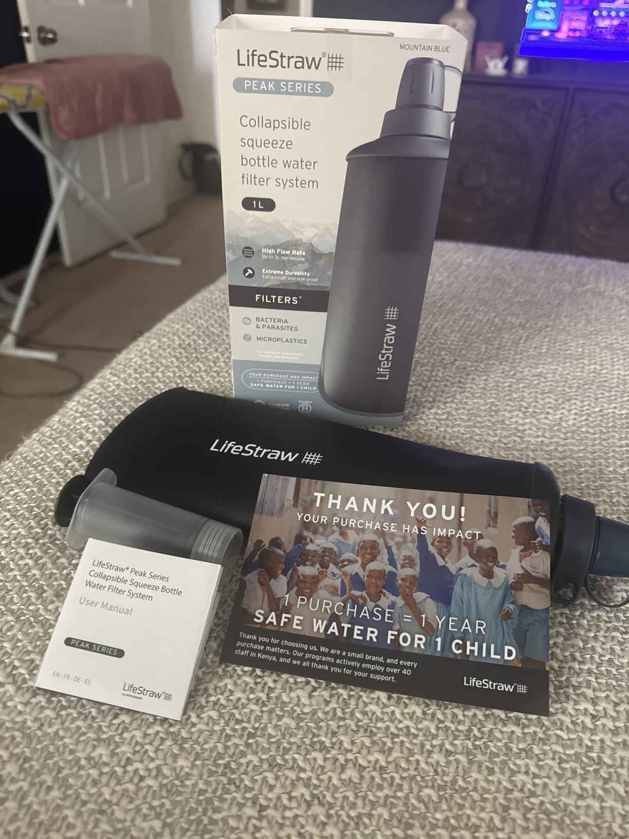 LifeStraw Peak Series - Collapsible Squeeze Bottle Water Filter System BPA Free - 650 ml customer photo 2