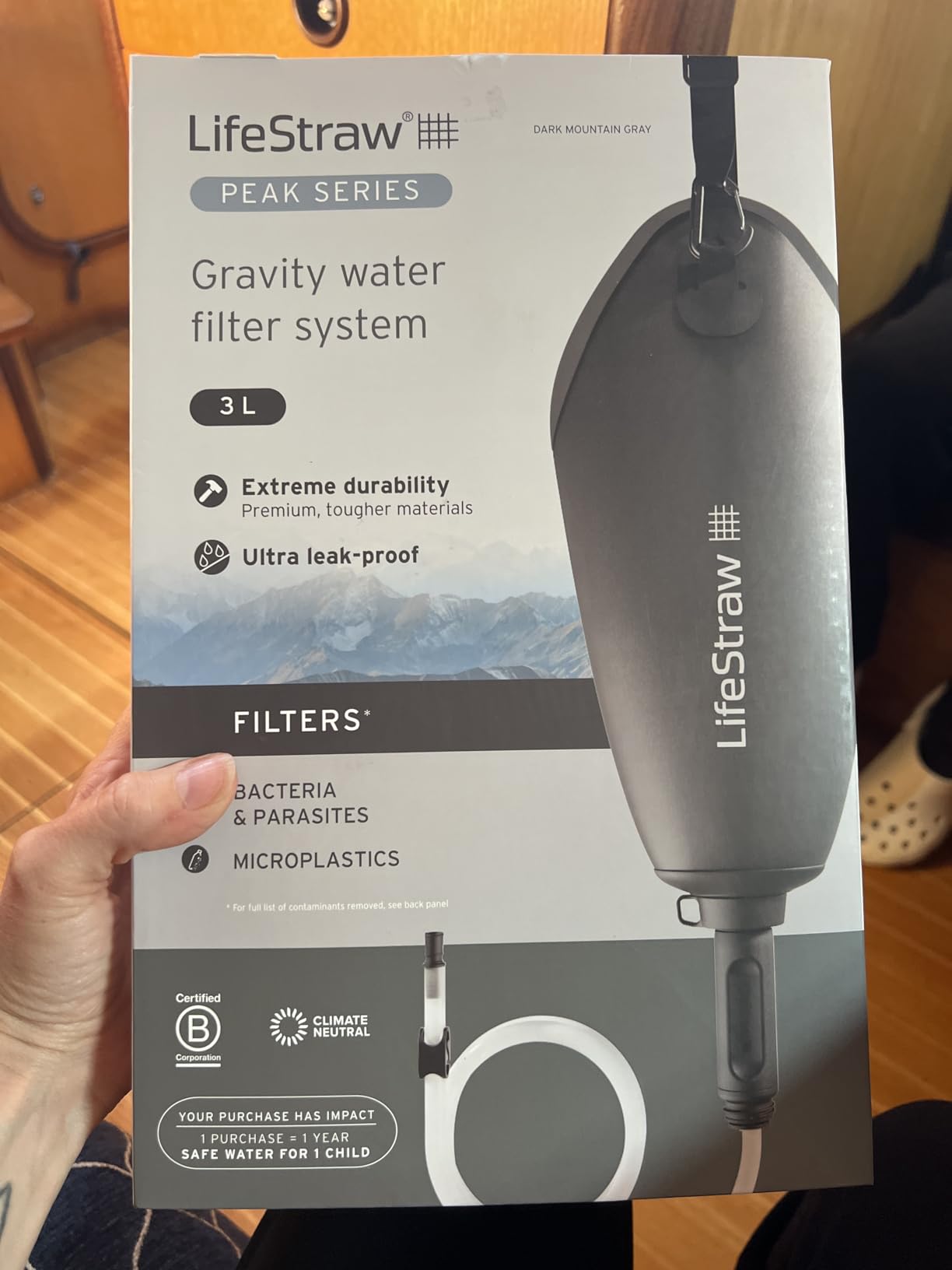 LifeStraw Peak Compact Gravity Water Filter, 3 L, Dark Mountain Gray customer photo 1