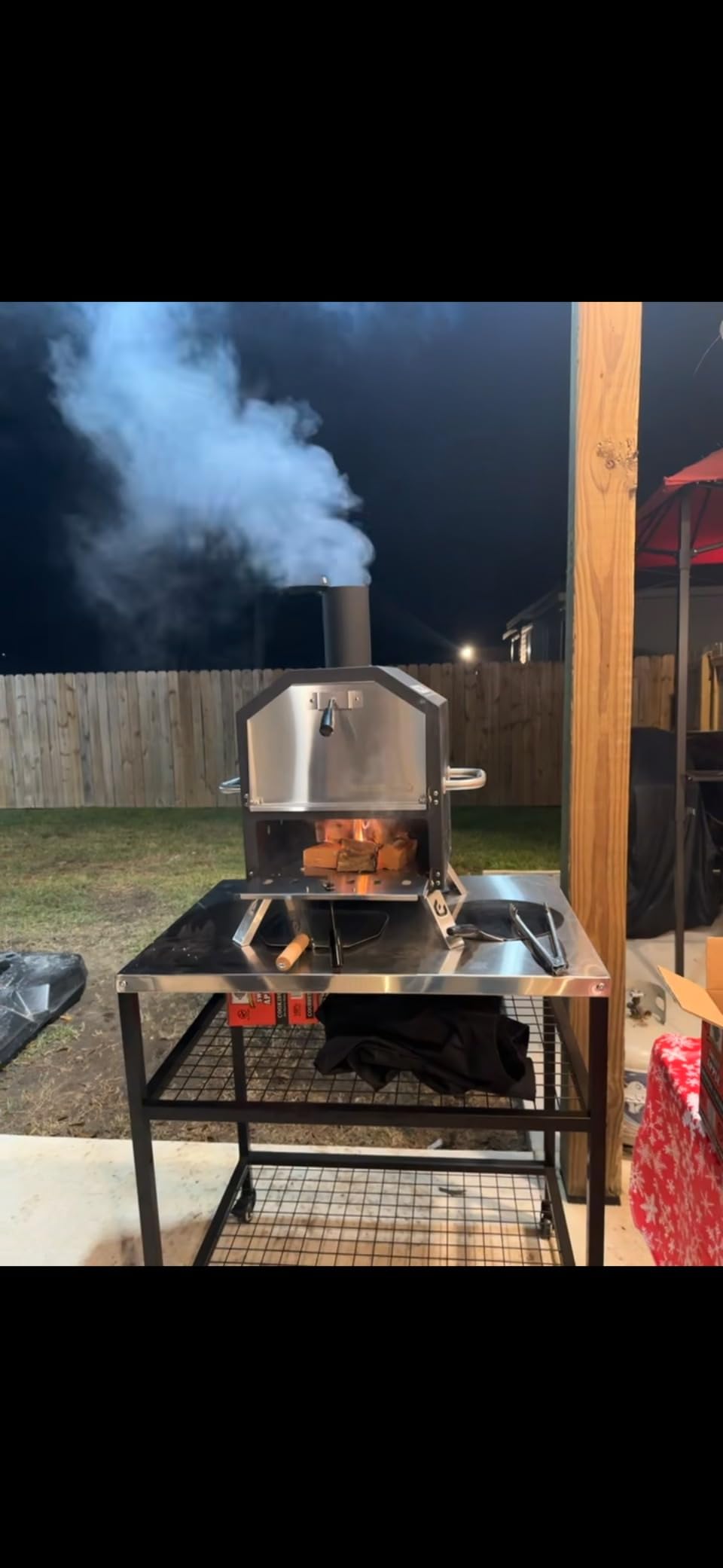 Pizzello Outdoor Pizza Oven Wood Fired 2-Layer Pizza Ovens Outside Pizza Maker with Stone, Pizza Peel, Cover, Removable Cooking Rack for Camping Backyard BBQ (Black) customer photo 1
