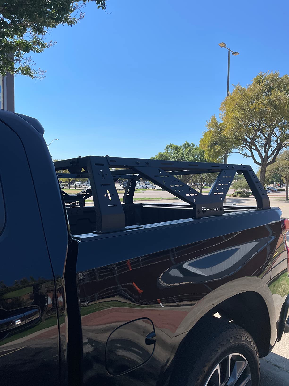 Tyger Auto Plate Style Overland Bed Rack for Full-Size Pickup Trucks | Compatible with Ram 1500 & HD, Ford F-Series, Silverado, Sierra, Titan & XD (see image for size chart) | TG-BK2U55637, Black customer photo 2