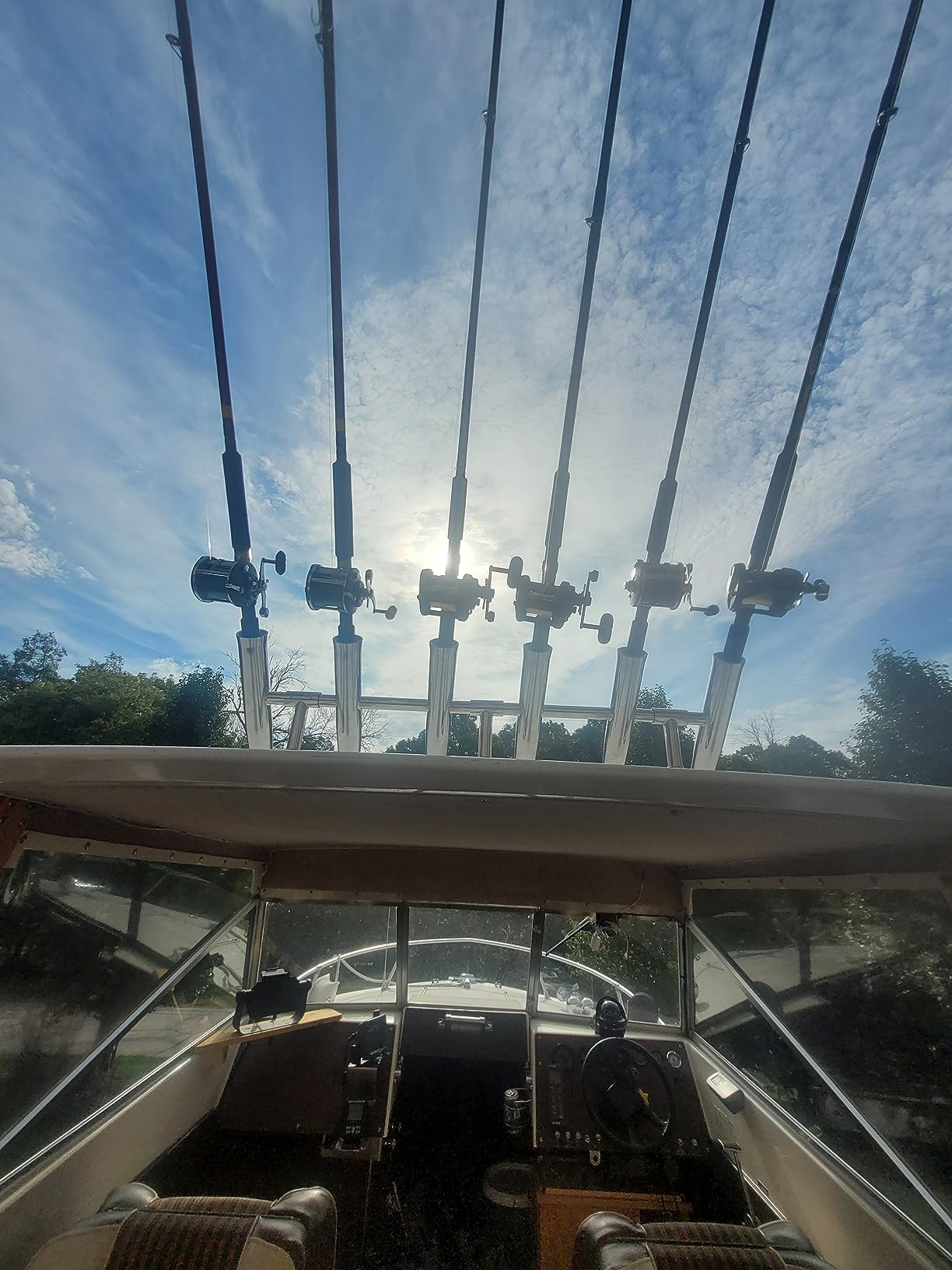 NovelBee 6 Tube Boat Fishing Rod Holders with 3 leg for Support,Adjustable Stainless Rocket Launcher Rod Holders Can Be Rotated 360 Deg for Boat Marine customer photo 2