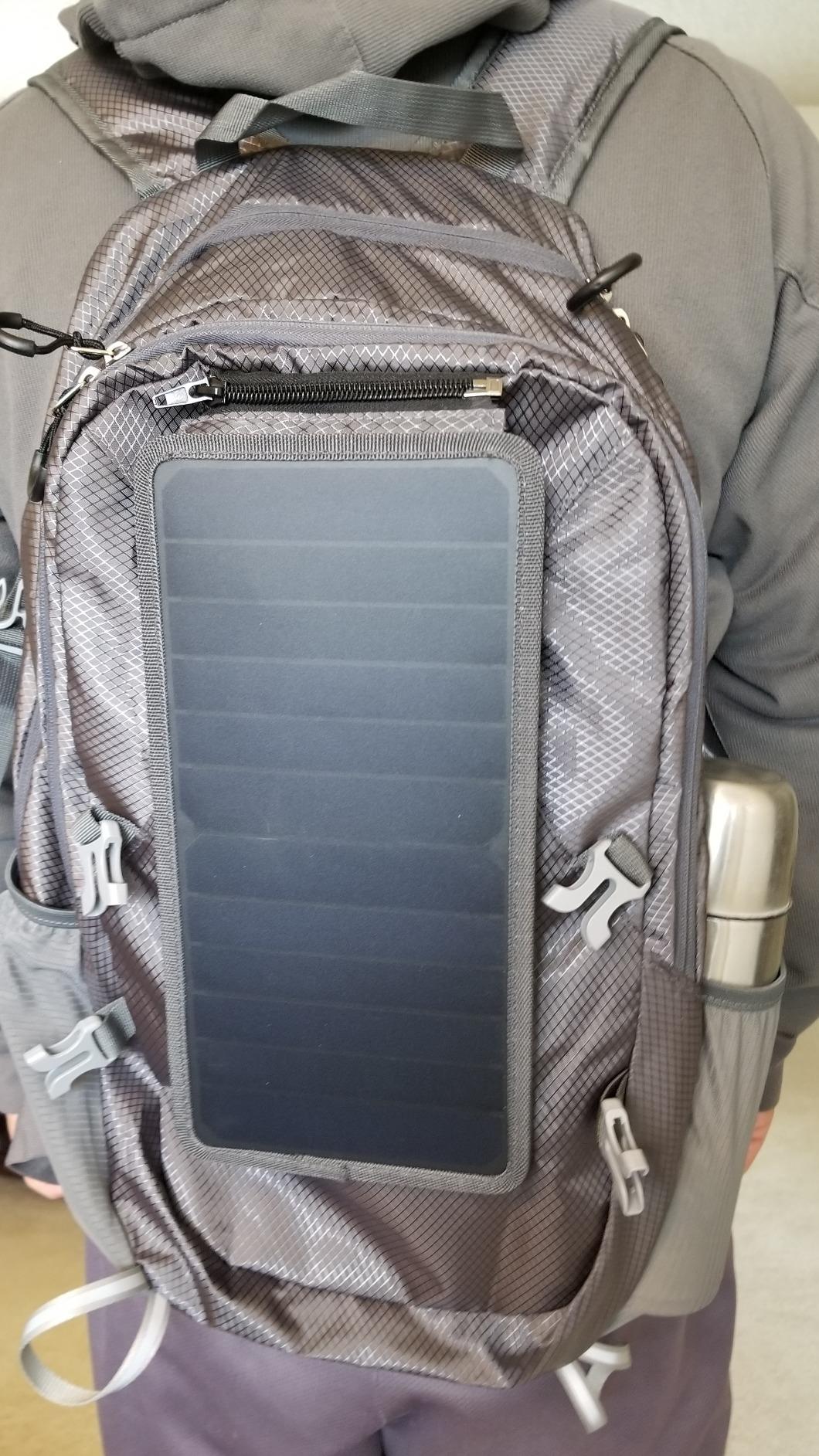 Solar Backpack Foldable Hiking Daypack With 5V Power Supply customer photo 2