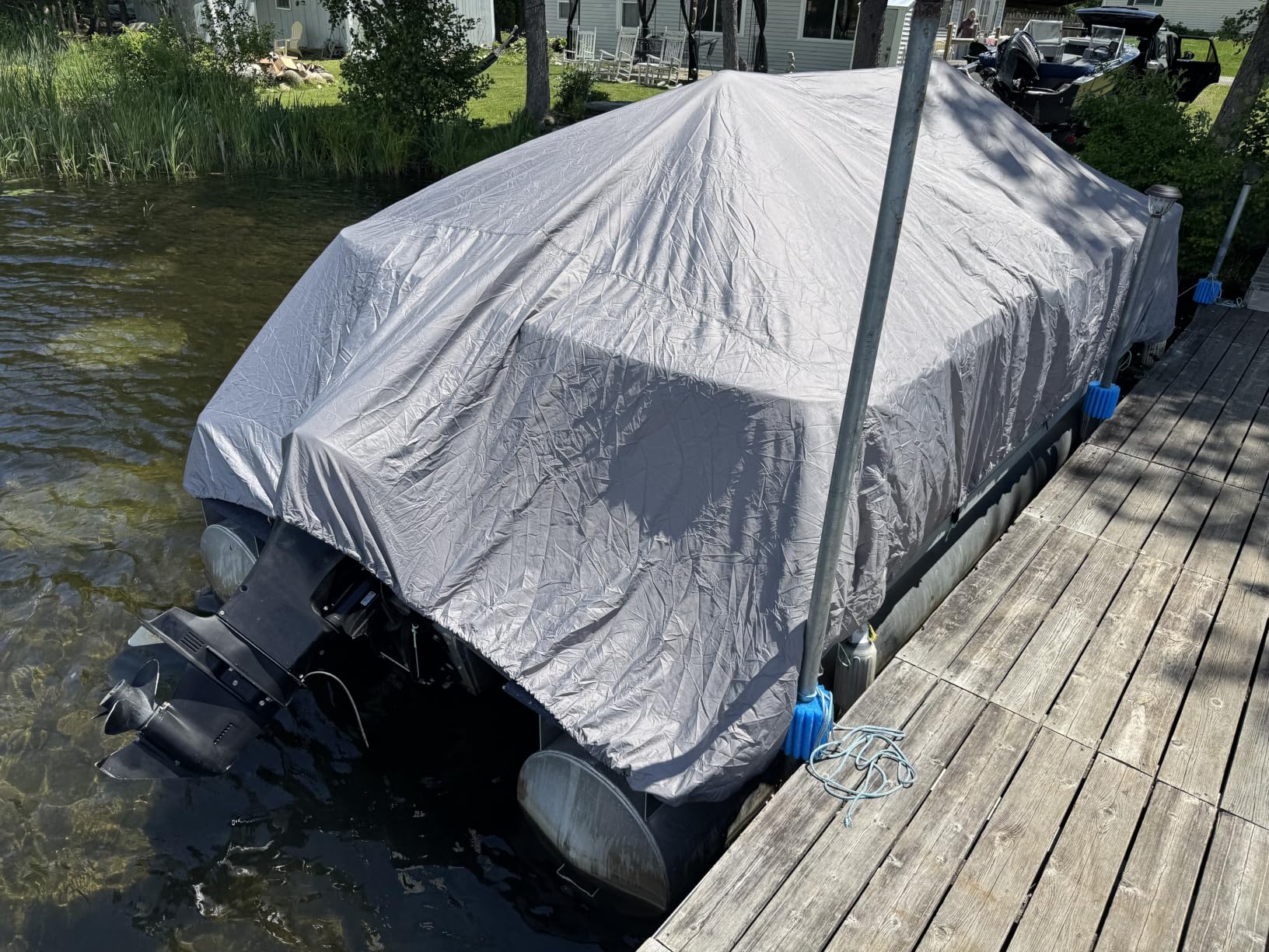 Solim 22-24FT Pontoon Boat Cover, 1200D Heavy Duty Waterproof, UV Resistant | Marine Grade Oxford Fabric customer photo 1