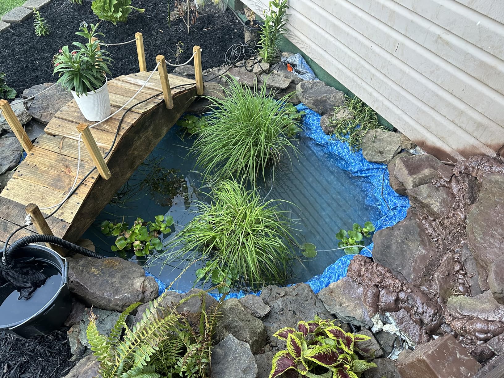 OYO WATER 1800 GPH 100W IPX8 Submersible Small Pond Waterfall Pump,32.8FT long power cord, smart quiet fountain pump for Koi fish, garden yard patio duck outdoor, with barrier filter bag customer photo 2