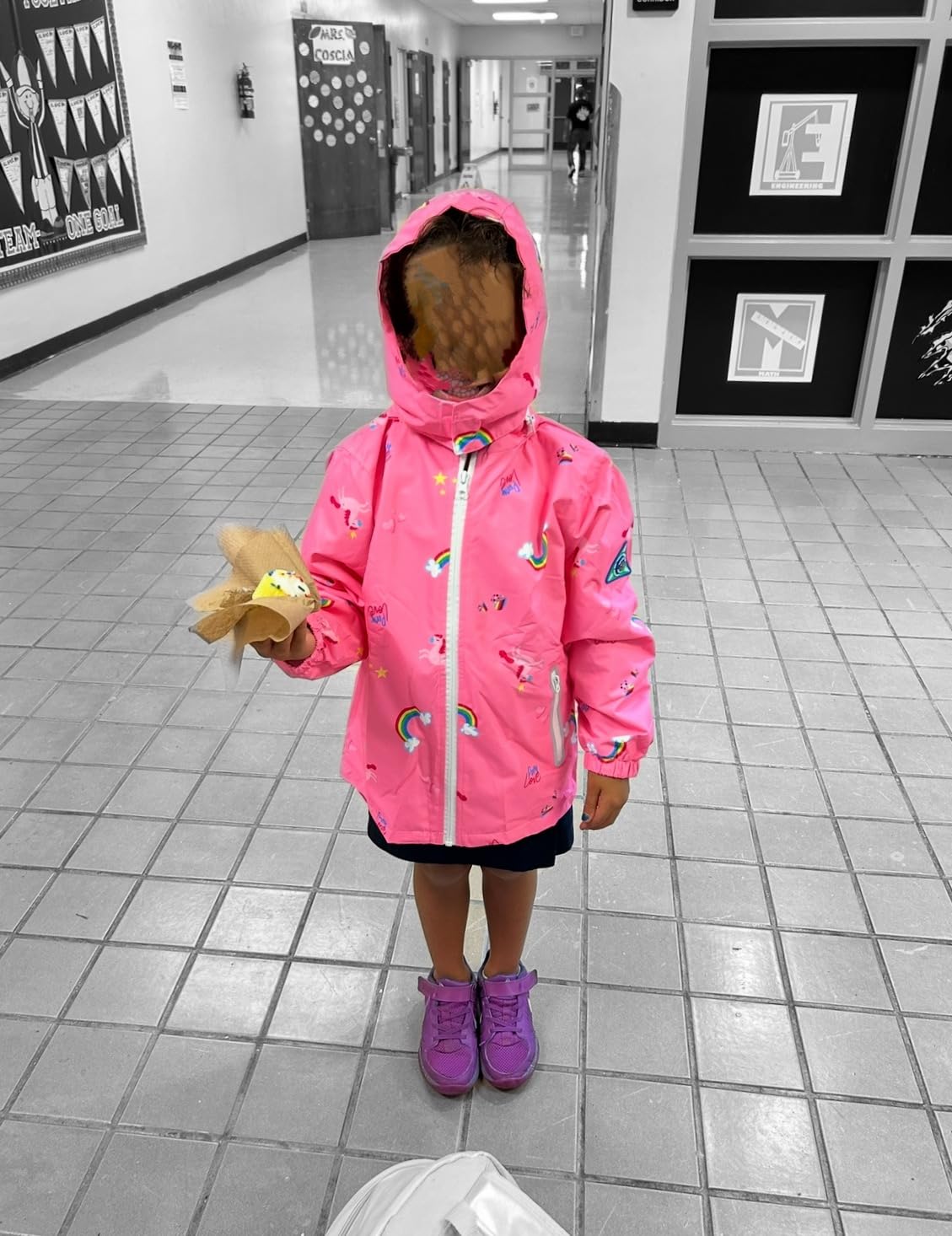 SaphiRose Kids Waterproof Rain Jacket Mesh Lined with Removable Hood customer photo 2
