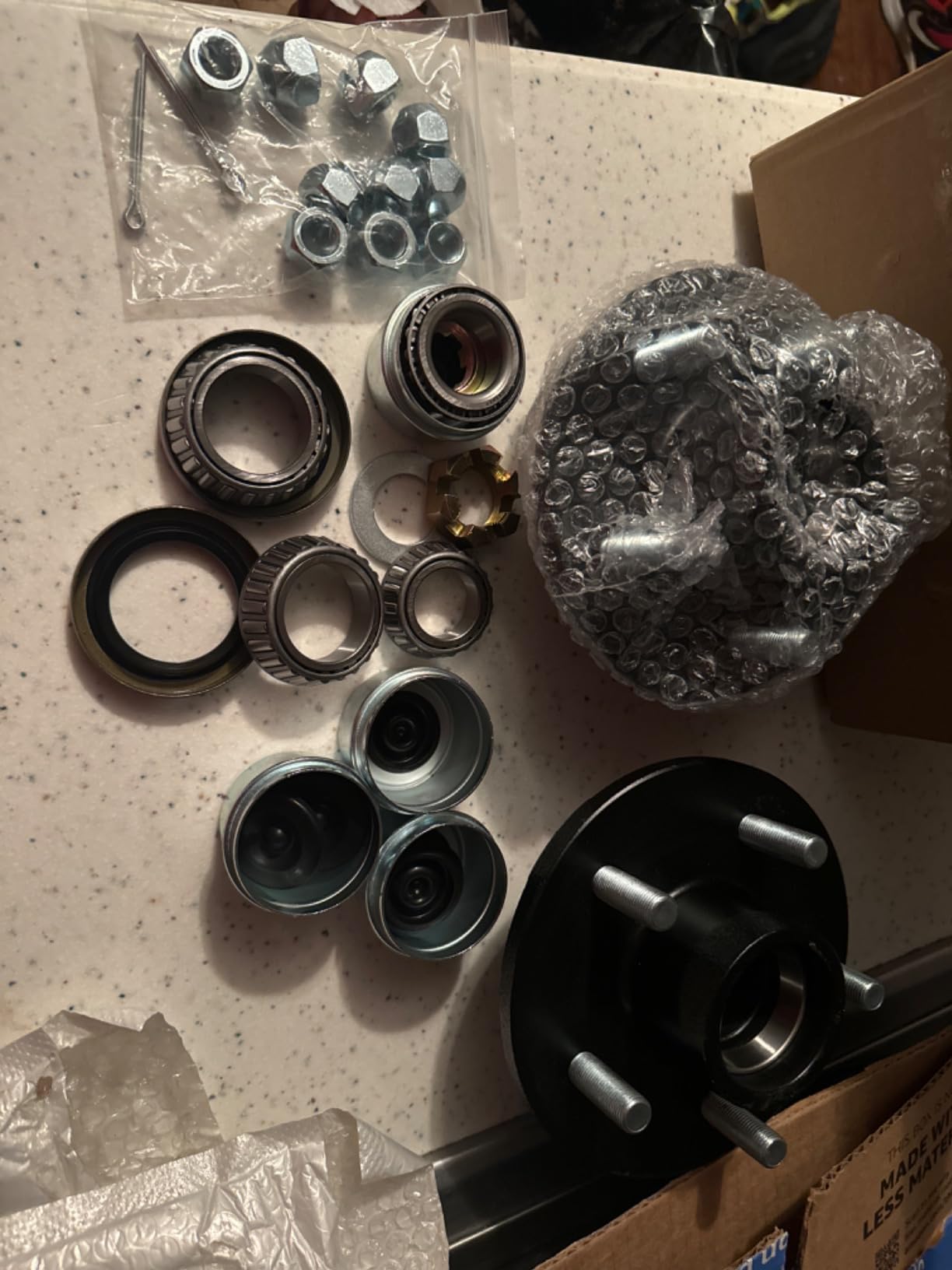 iBroPrat 2 Sets 3500lb Trailer Hub Kit 5 Bolt 4.5, Trailer Axle Kit for 3500 lb 5 Lug Diameter 6.34