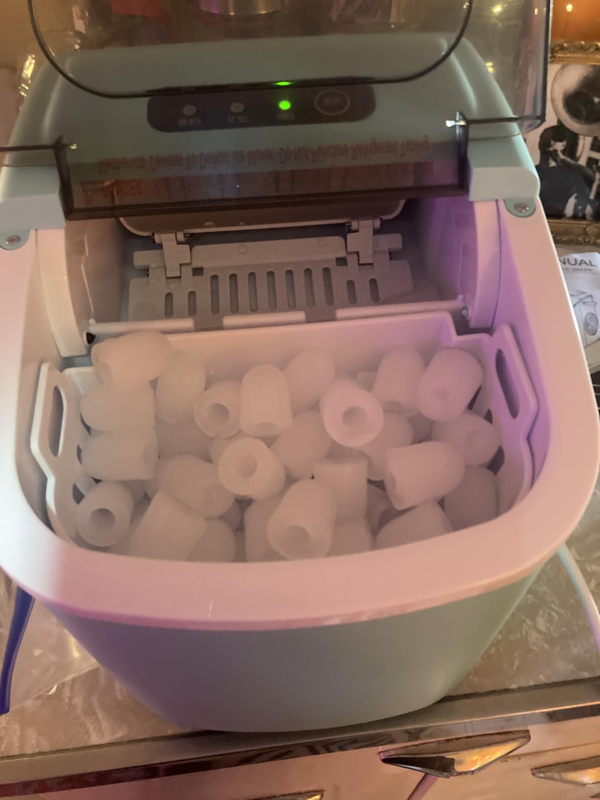 Crzoe Countertop Ice Maker, 26Lbs/24H, 2 Sizes of Ice, Self-Cleaning, Grey - 8 Bullet-Shaped Ice Cubes Ready in 6 Mins, Portable Ice Machine with Ice Scoop and Basket for Home/Kitchen customer photo 1