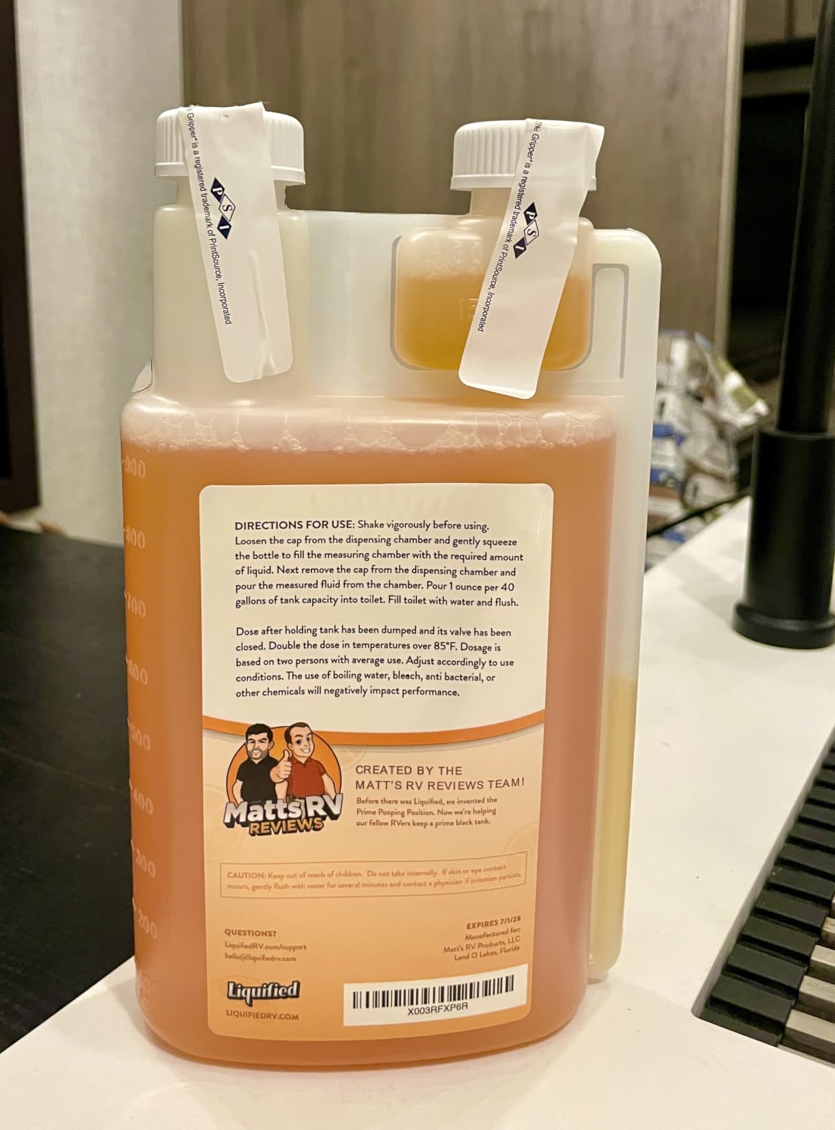 Liquified RV Toilet Treatment - Black Holding Tank Digester - Odor Eliminator - Orange Scent - Matts RV Reviews (32oz) customer photo 1