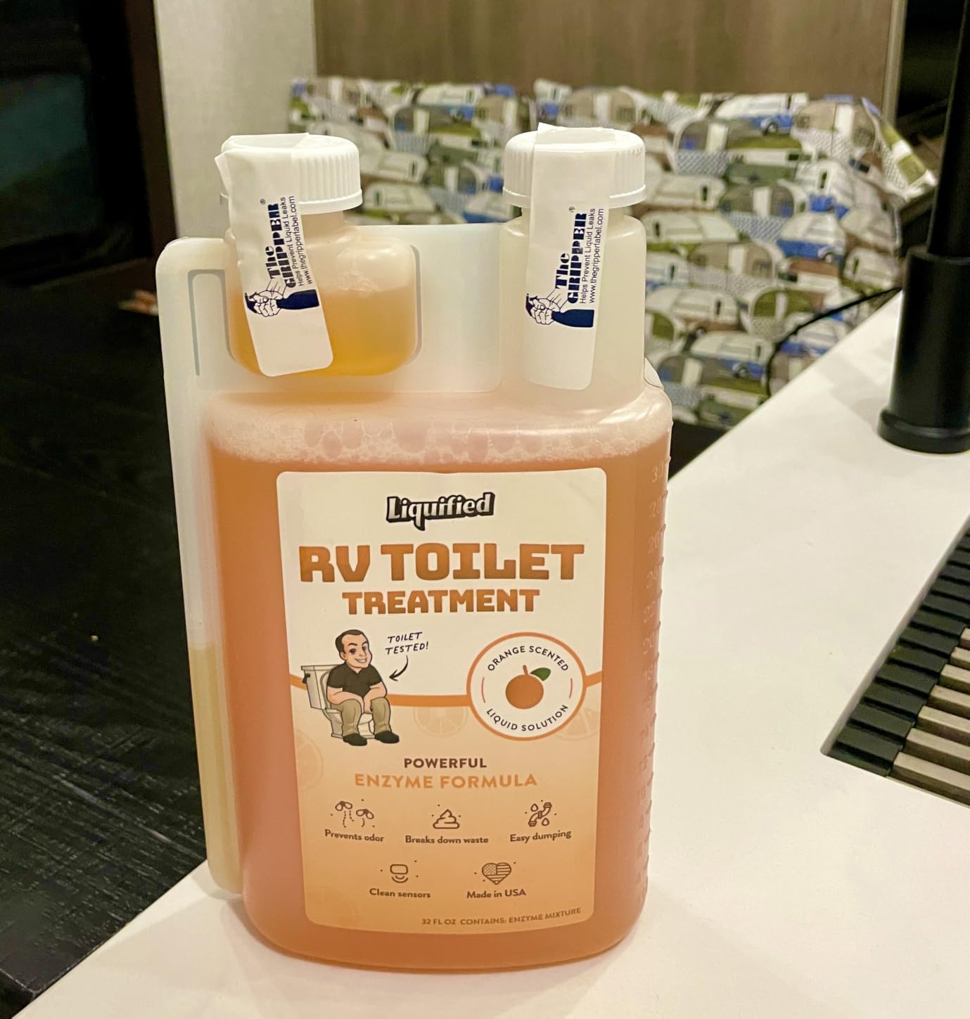 Liquified RV Toilet Treatment - Black Holding Tank Digester - Odor Eliminator - Orange Scent - Matts RV Reviews (32oz) customer photo 2